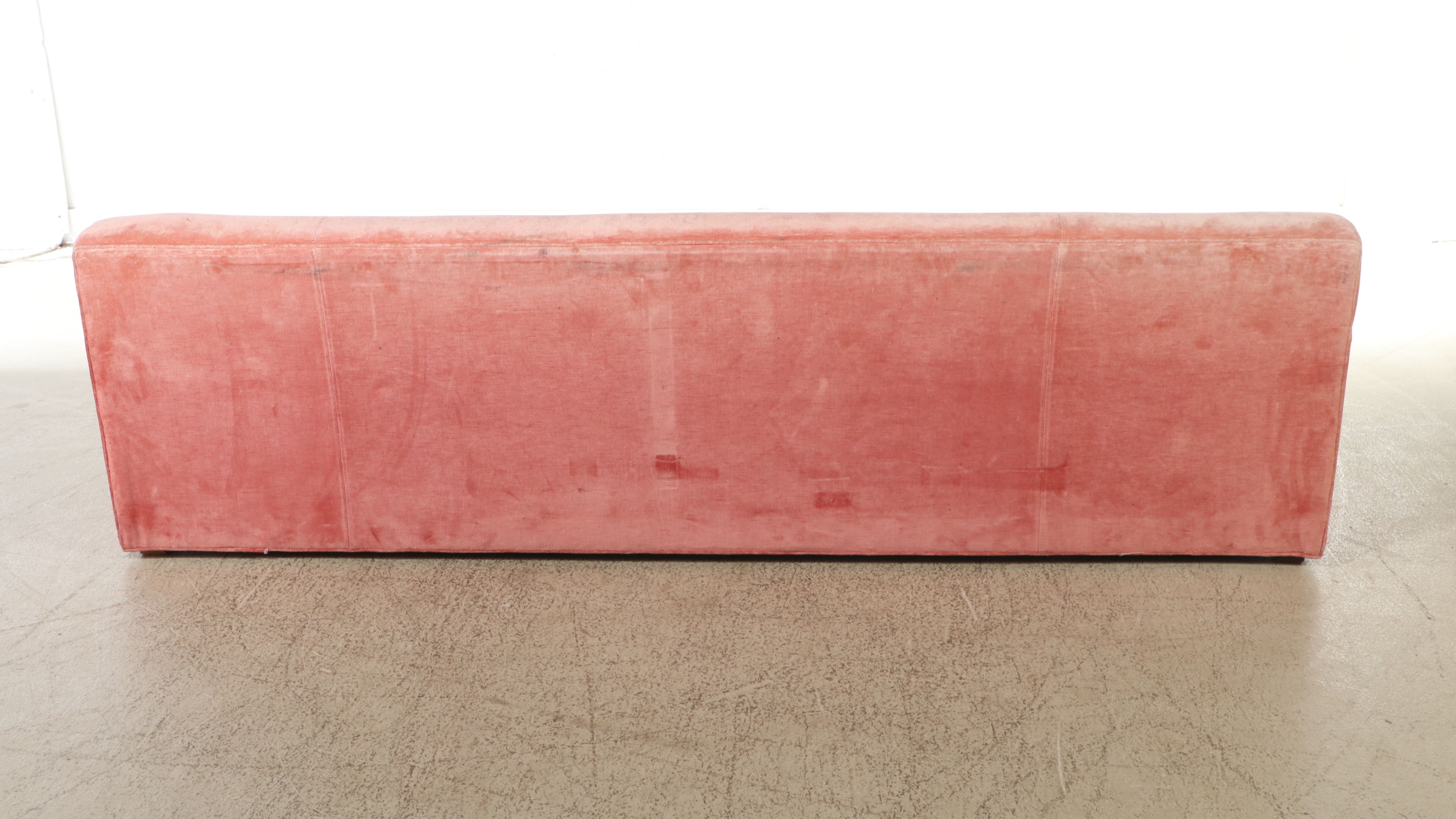 Coral Velvet Upholstered Sofa