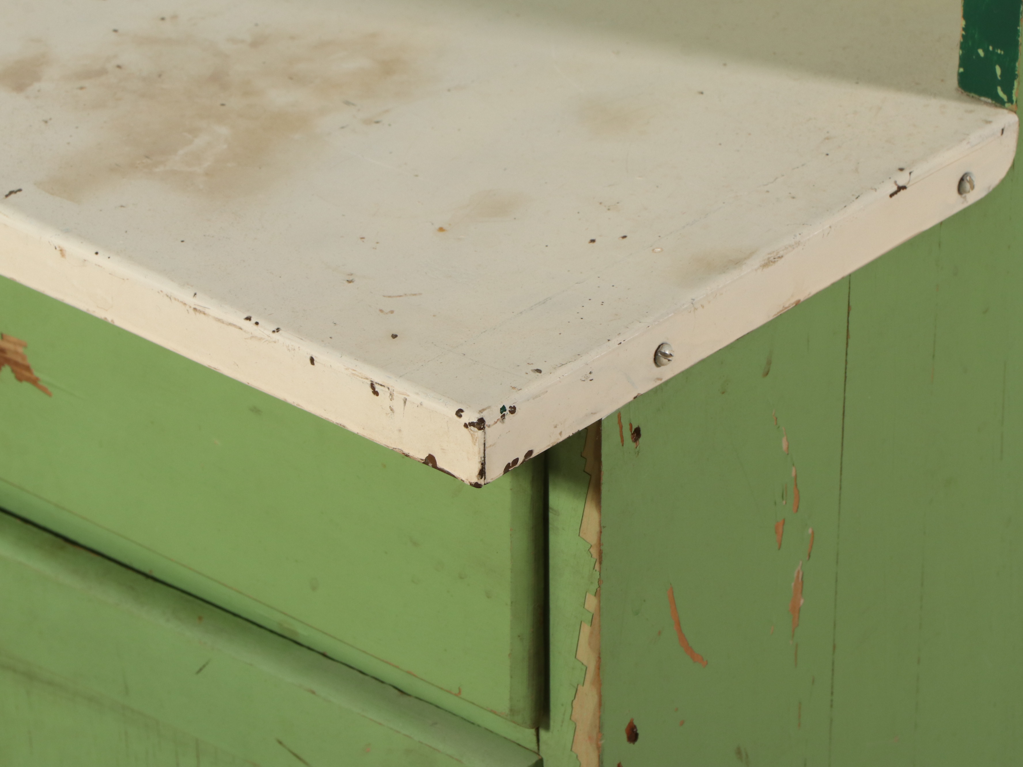 Hoosier Paint Decorated Wood and Enamel Play Kitchen Cabinets