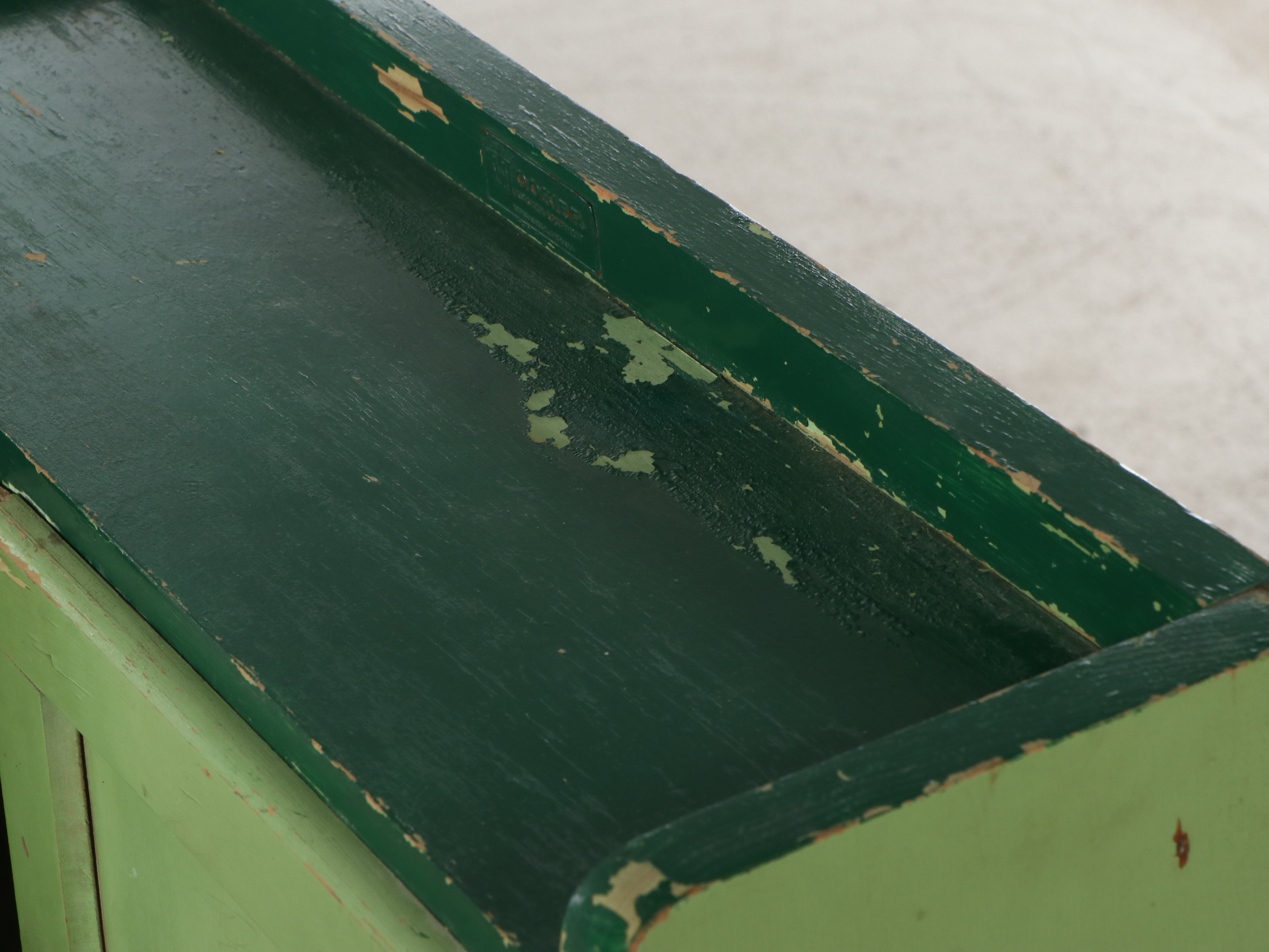 Hoosier Paint Decorated Wood and Enamel Play Kitchen Cabinets