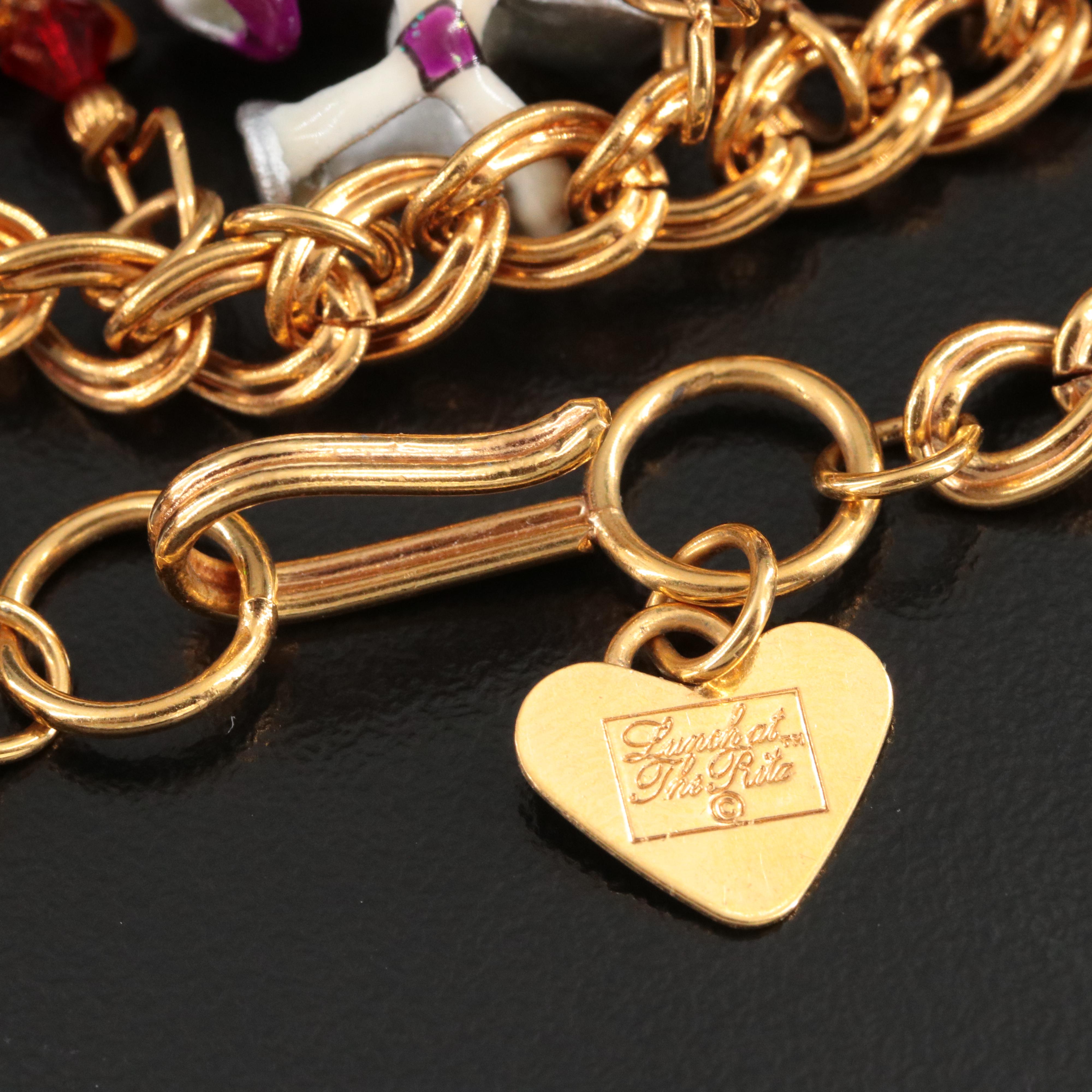 Lunch at the Ritz Heels and Shoes Fringe Necklace with Rhinestones and Enamel