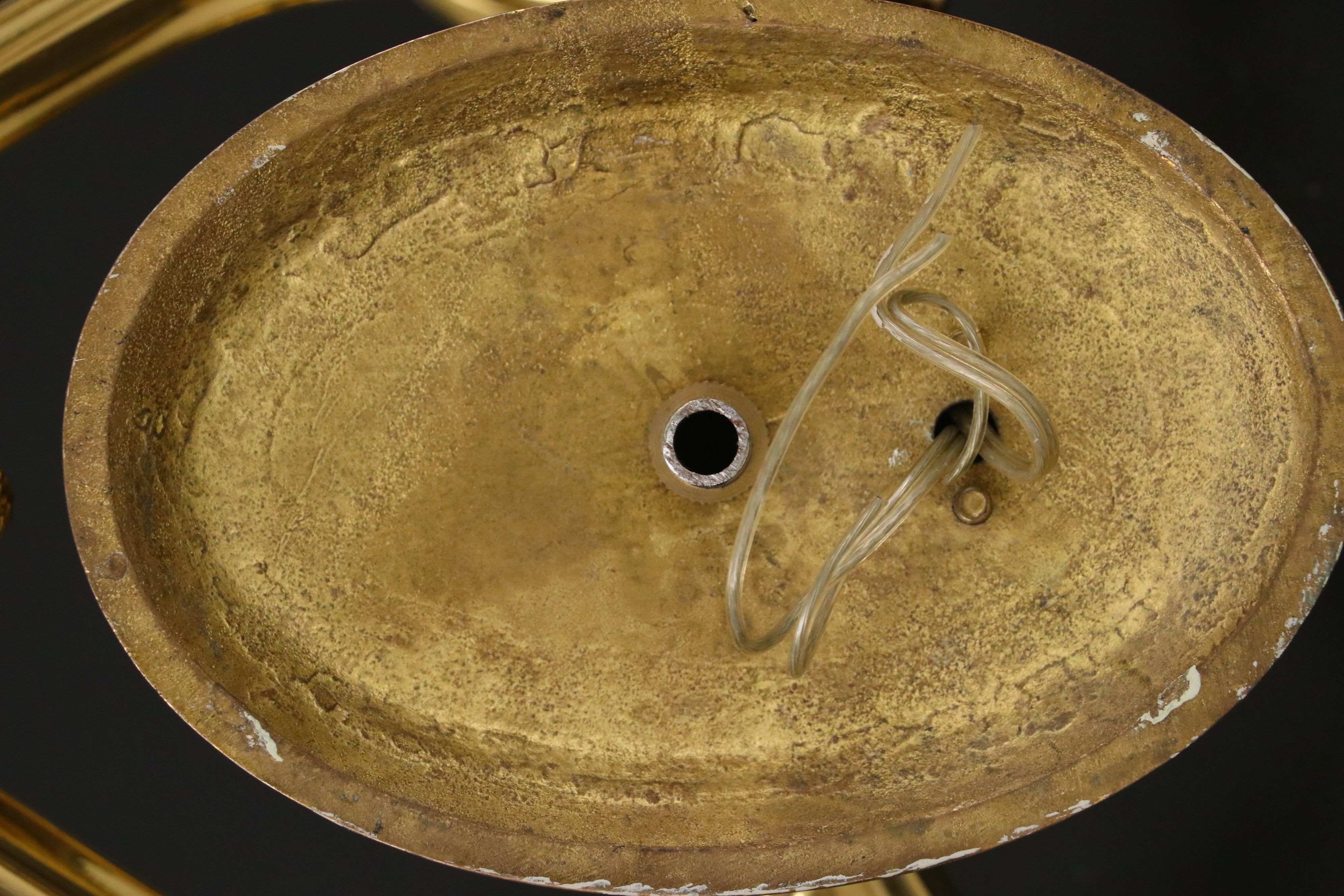 Pair of Empire Style Lacquered Brass Candlestick Wall Sconces