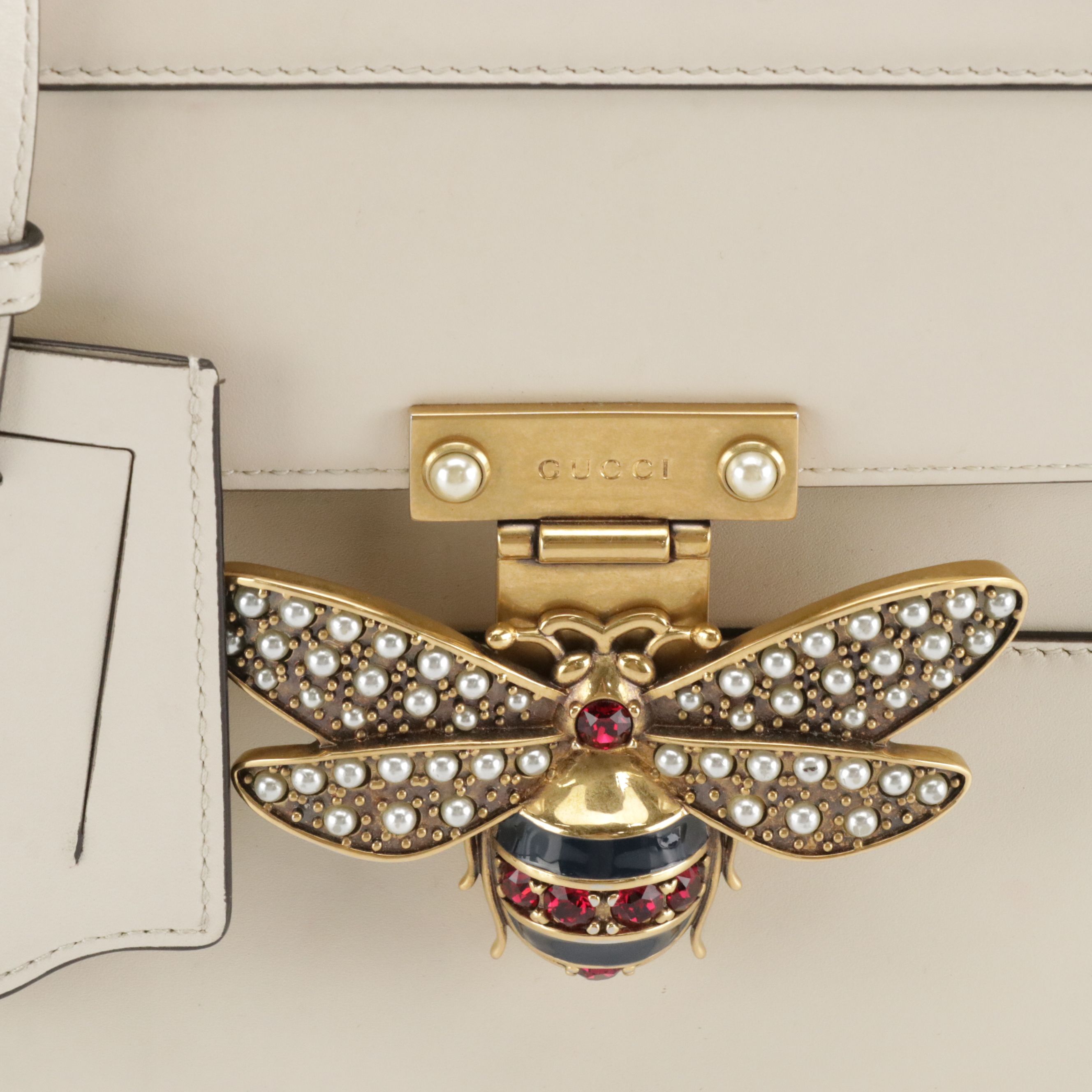 Gucci Queen Margaret Two-Way Satchel in White Smooth Leather