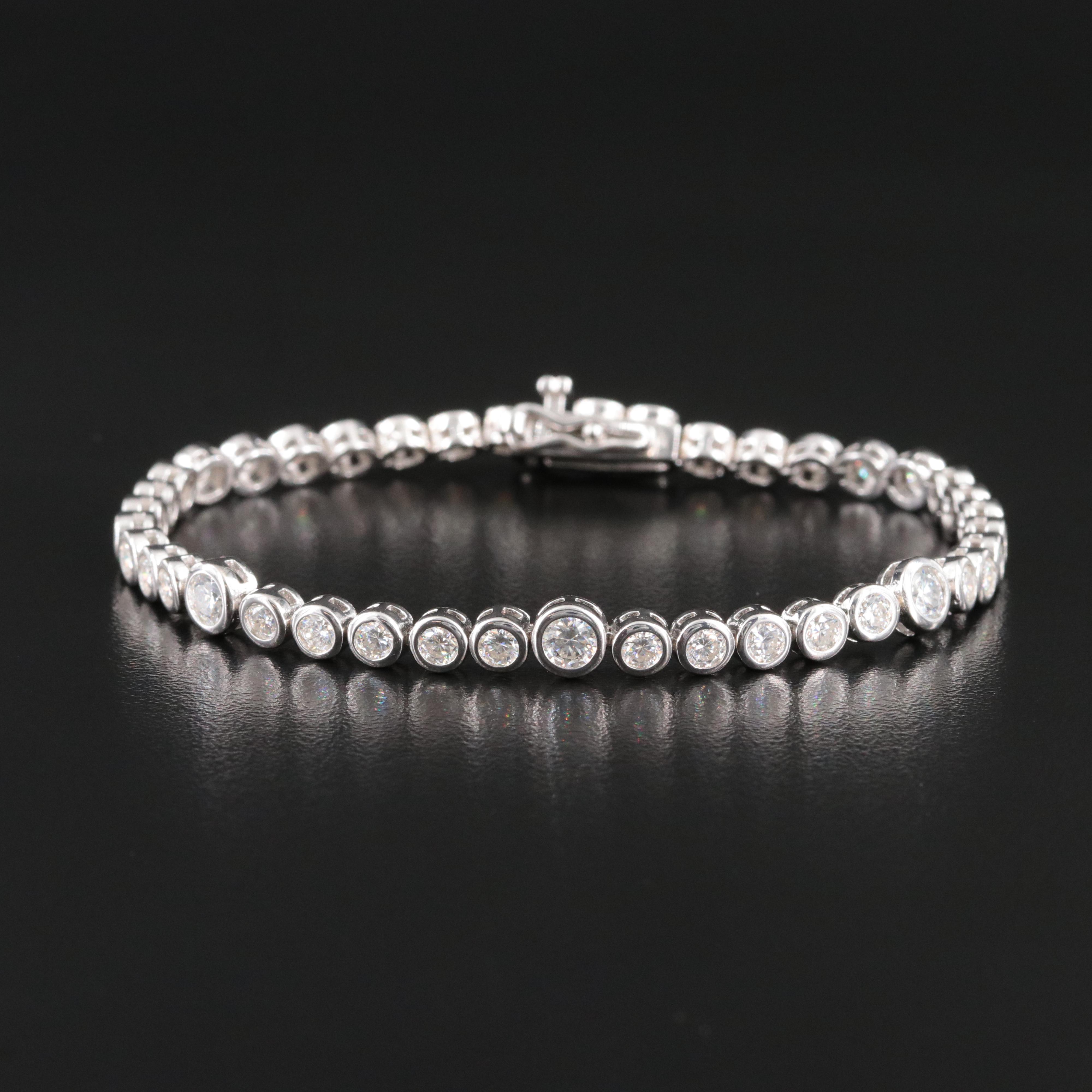 Sterling Moissanite Line Bracelet