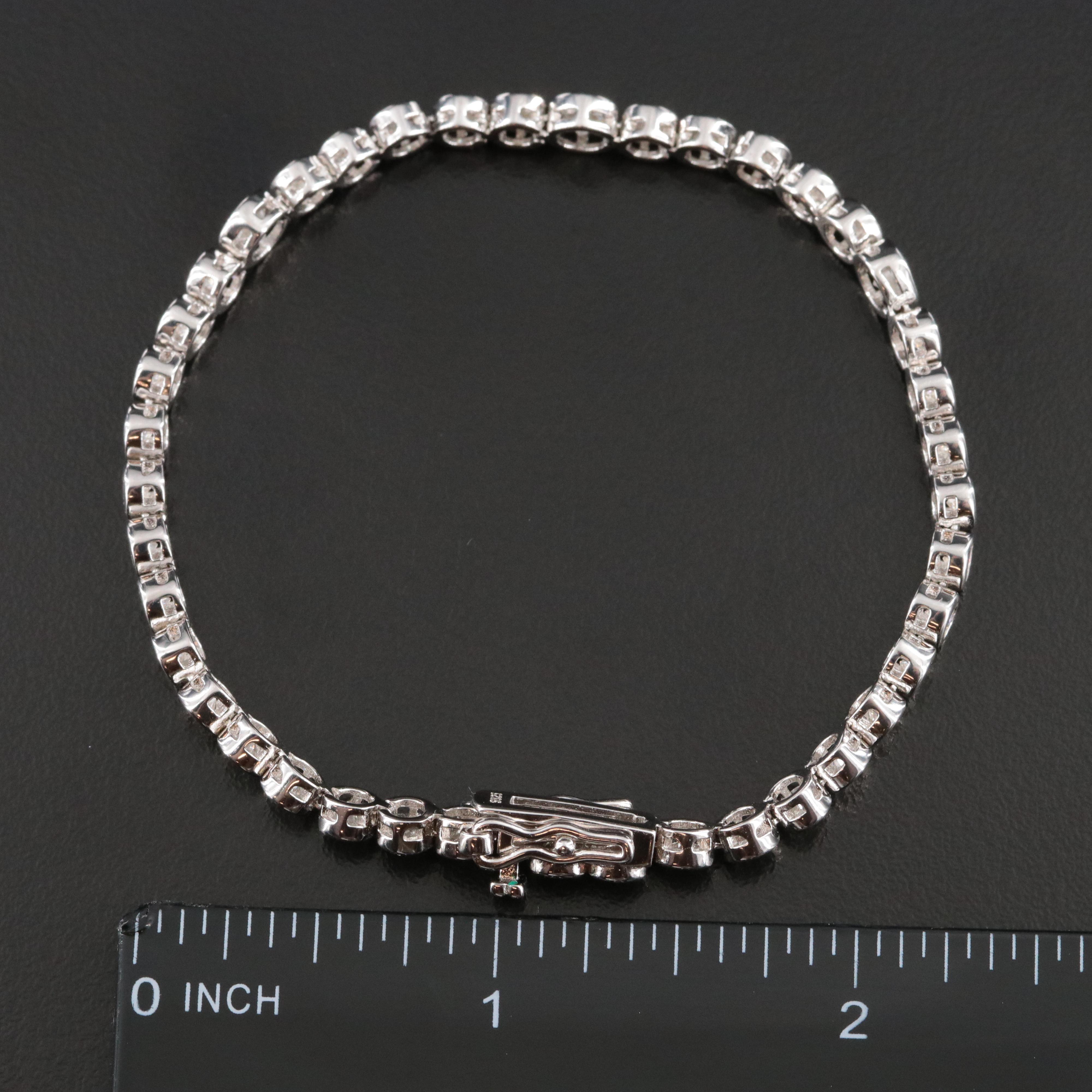 Sterling Moissanite Line Bracelet