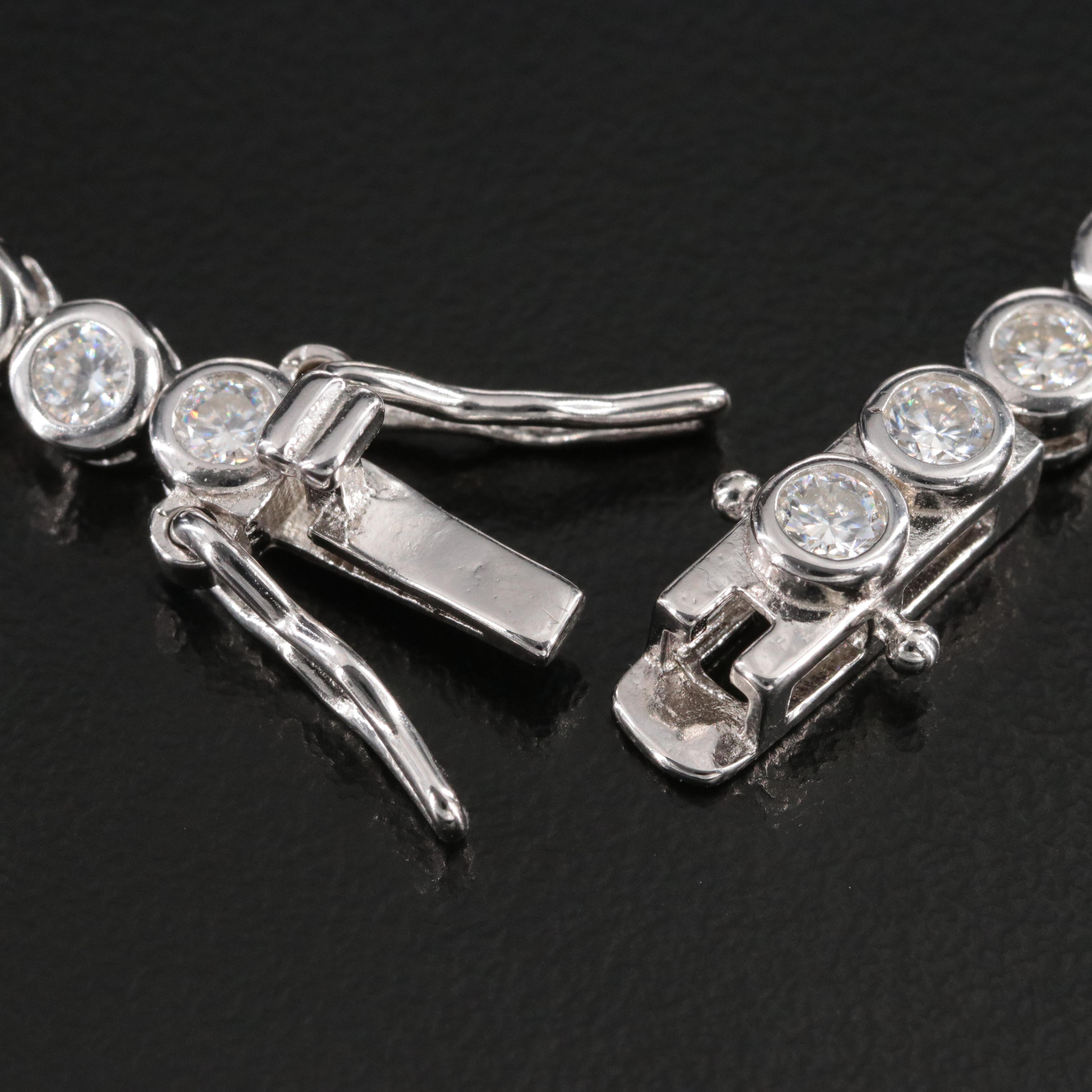 Sterling Moissanite Line Bracelet