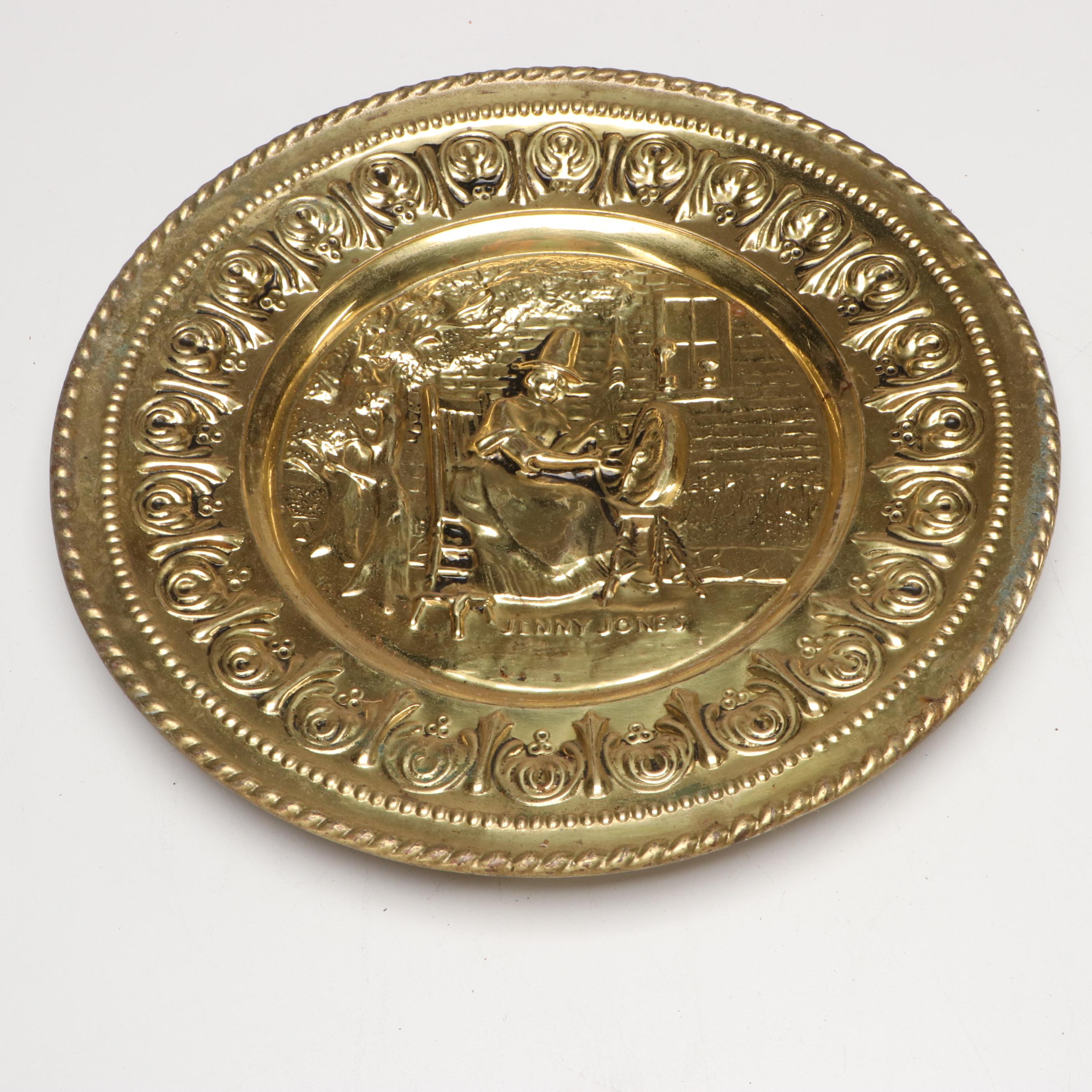 Etched Brass Urns, Brass Figural Bell, Candle Holders and More Décor