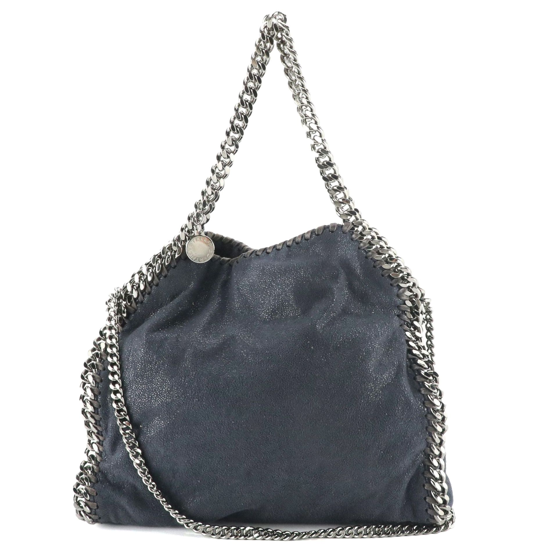 Stella McCartney Falabella Chain Strap Bag in Dark Blue Shaggy Deer Faux-Suede