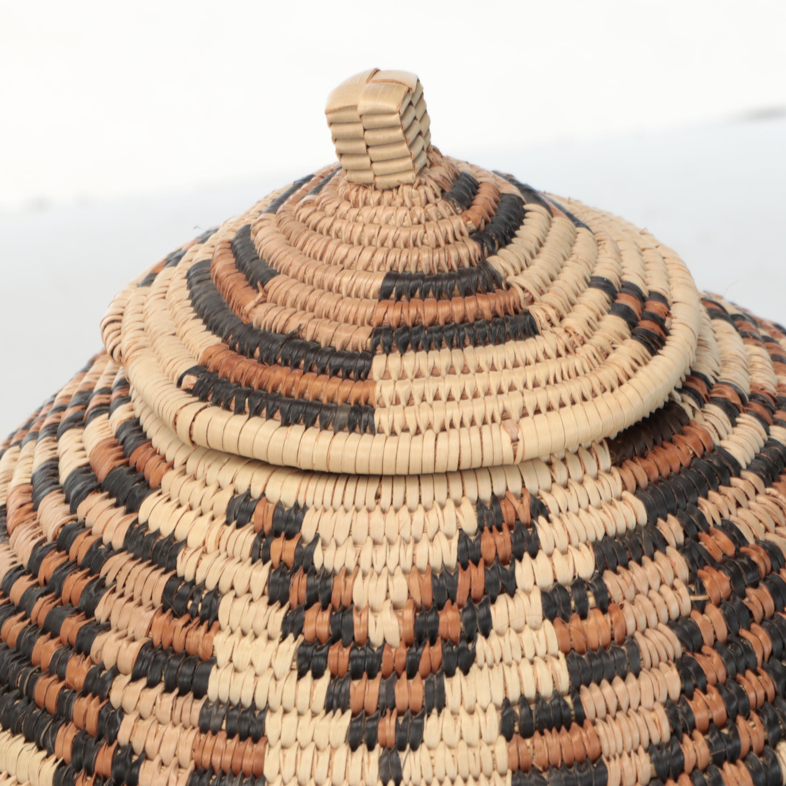 Phindile Manqele and Other Zulu Handcrafted Ilala Palm Ukhamba Baskets