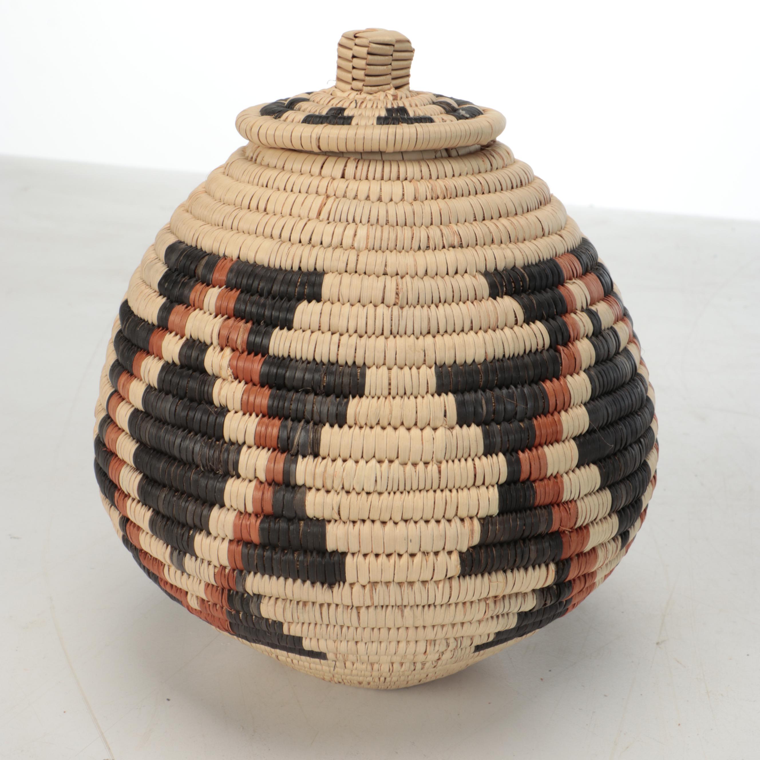 Phindile Manqele and Other Zulu Handcrafted Ilala Palm Ukhamba Baskets