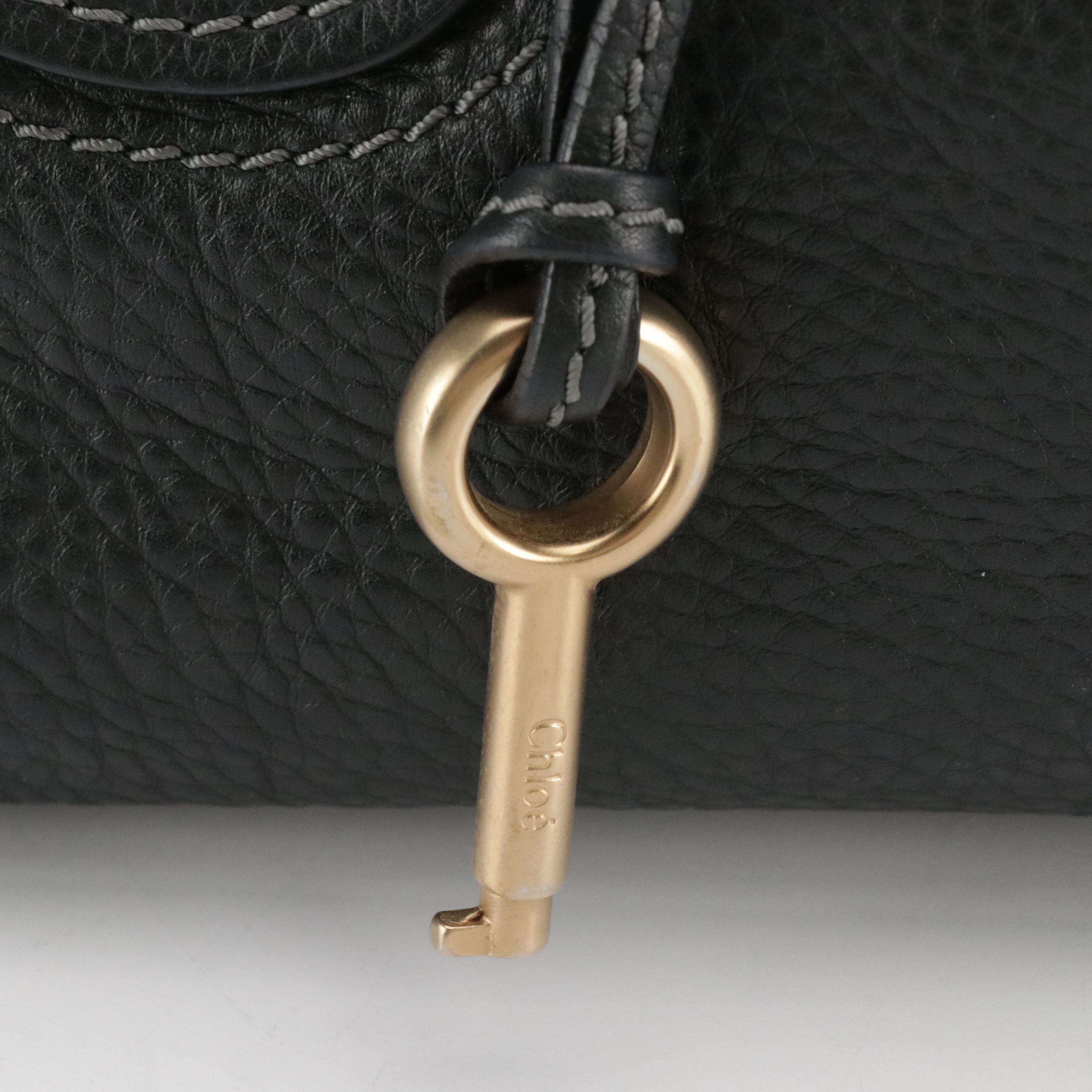 Chloé Paddington Satchel in Black Grained Calfskin Leather