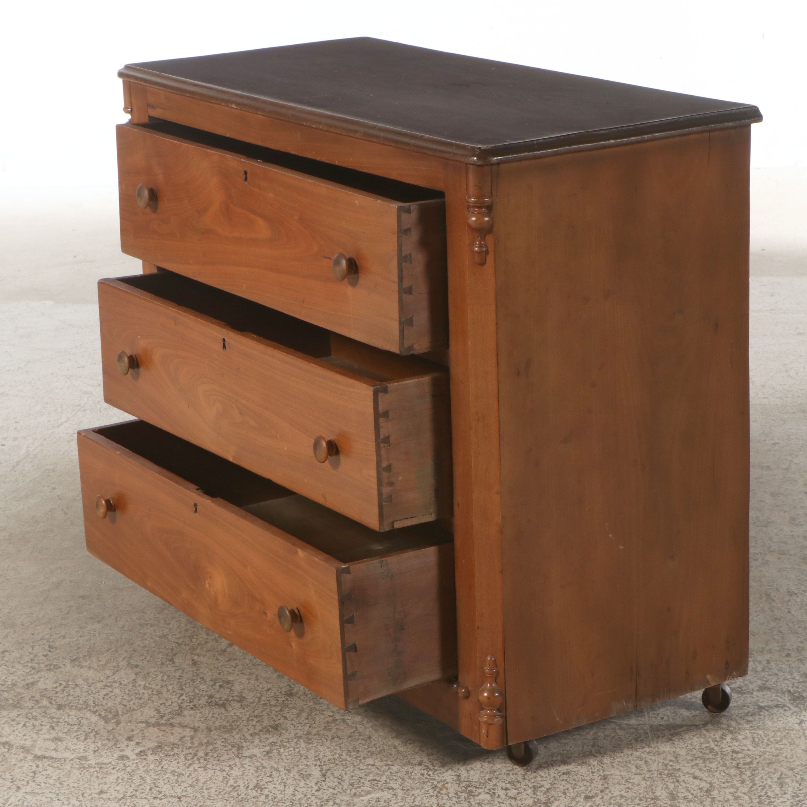 American Victorian Style Cherry Chest of Drawers, Mid to Late 19th Century