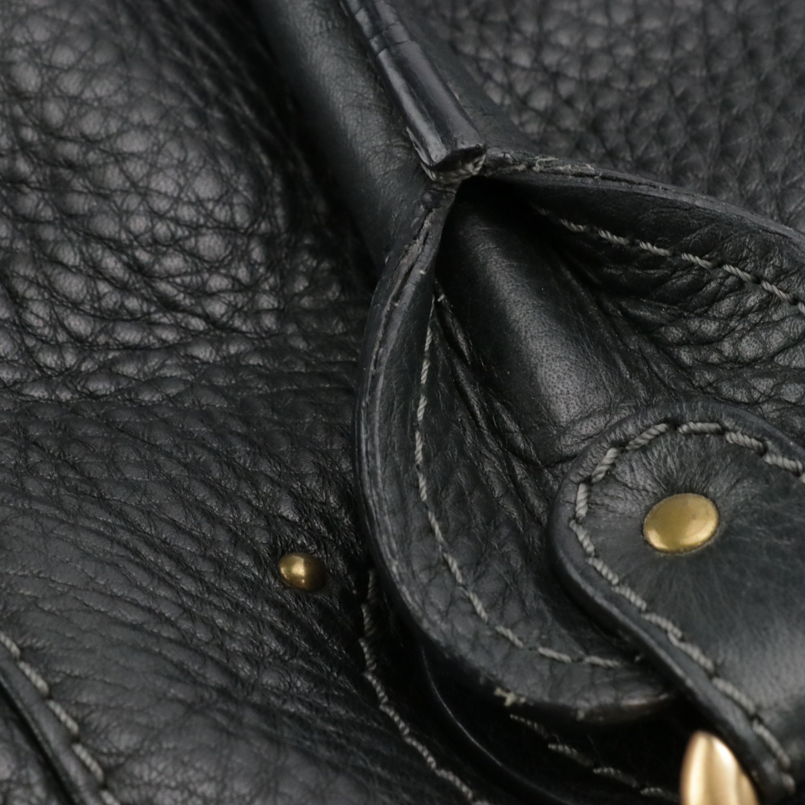 Chloé Paddington Satchel in Black Grained Calfskin Leather