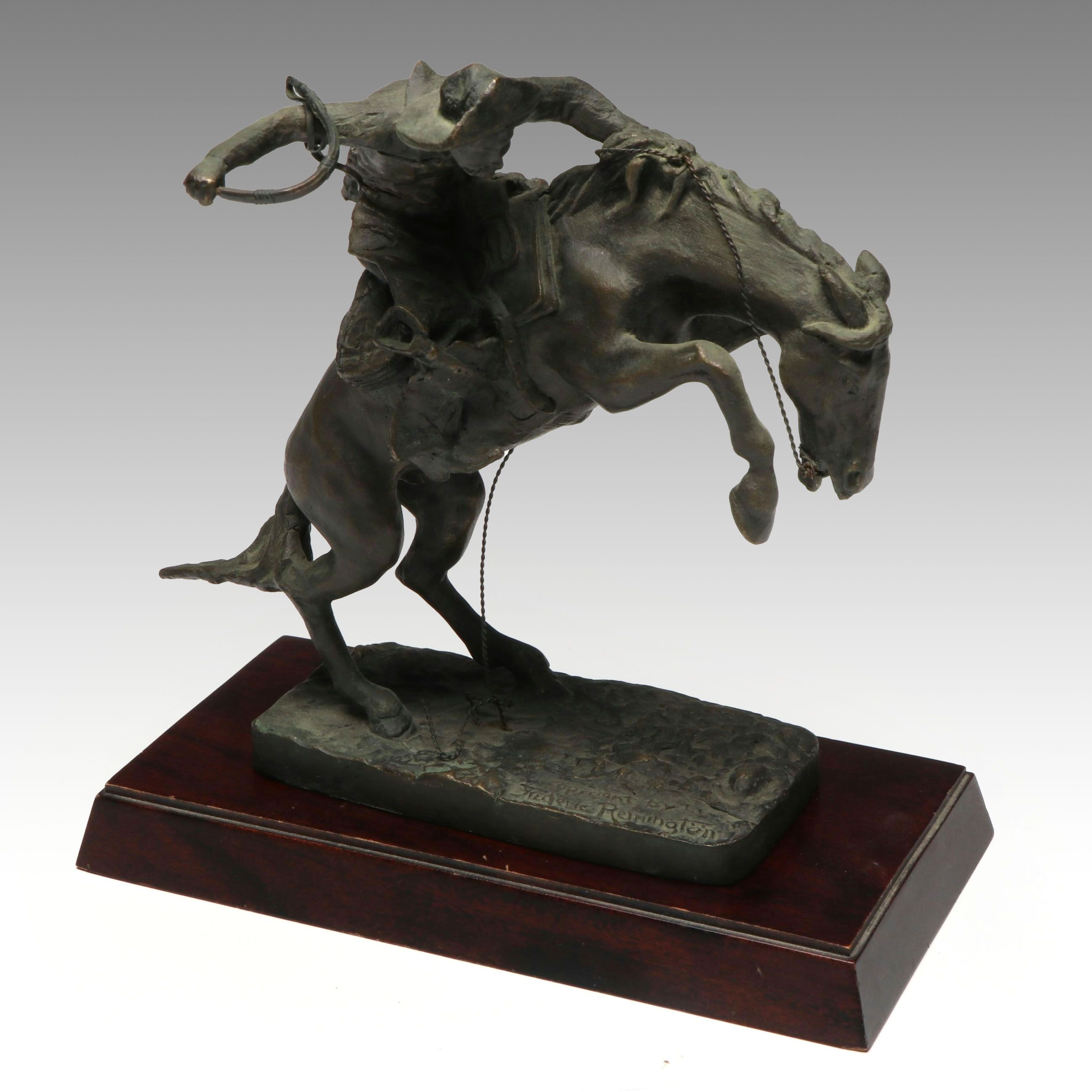 Frederic Remington Art Museum "Broncho Buster" Cast Metal Figurine, 1988