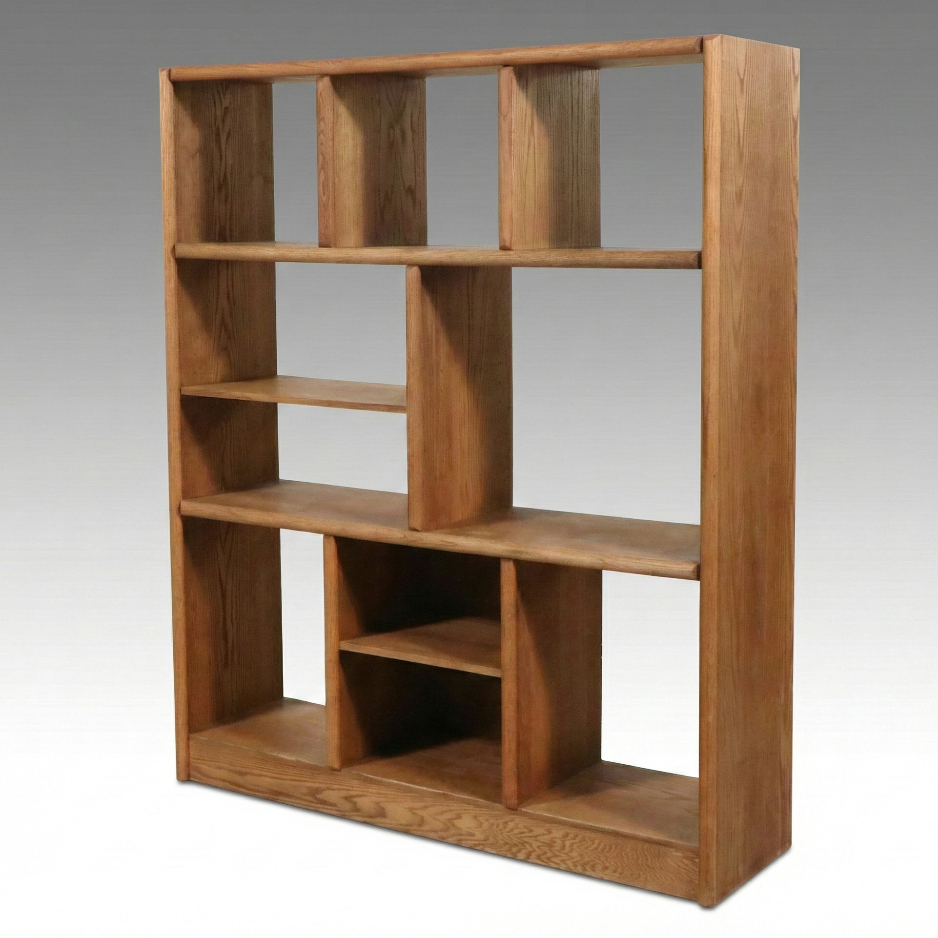 Modernist Oak Wall Bookcase or Display Shelf, Late 20th Century