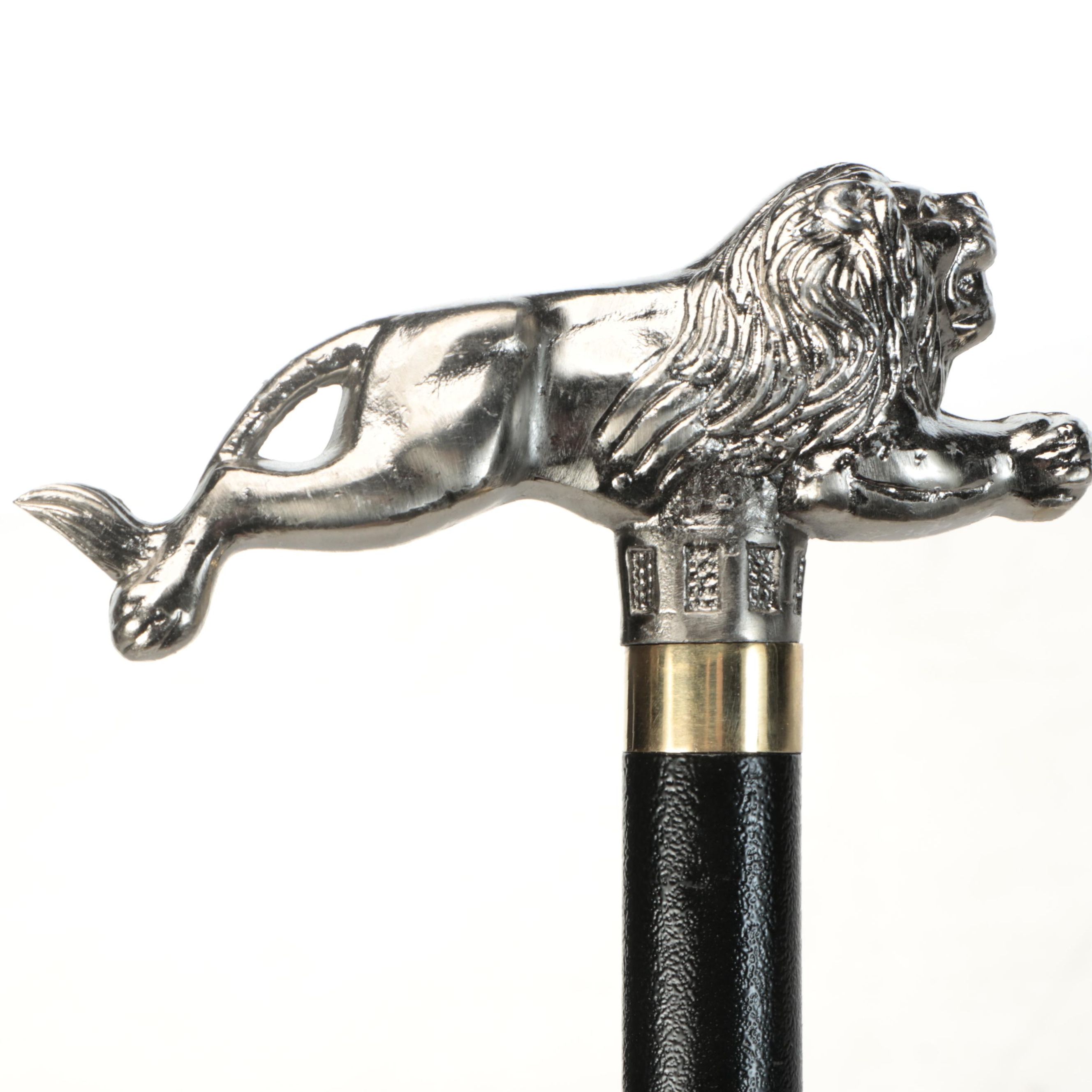 Leaping Lion Handled Sword Cane