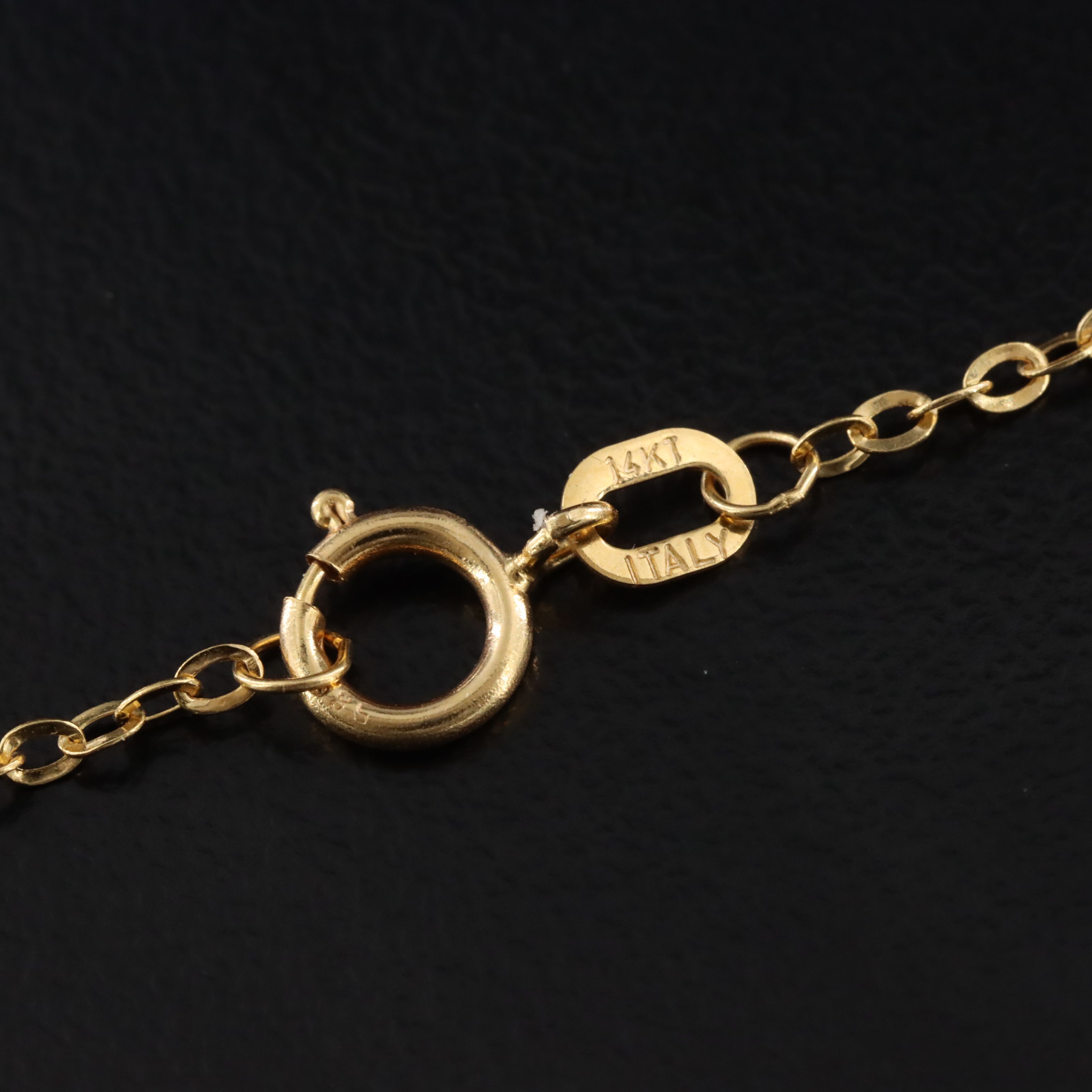 14K Scroll Station Necklace
