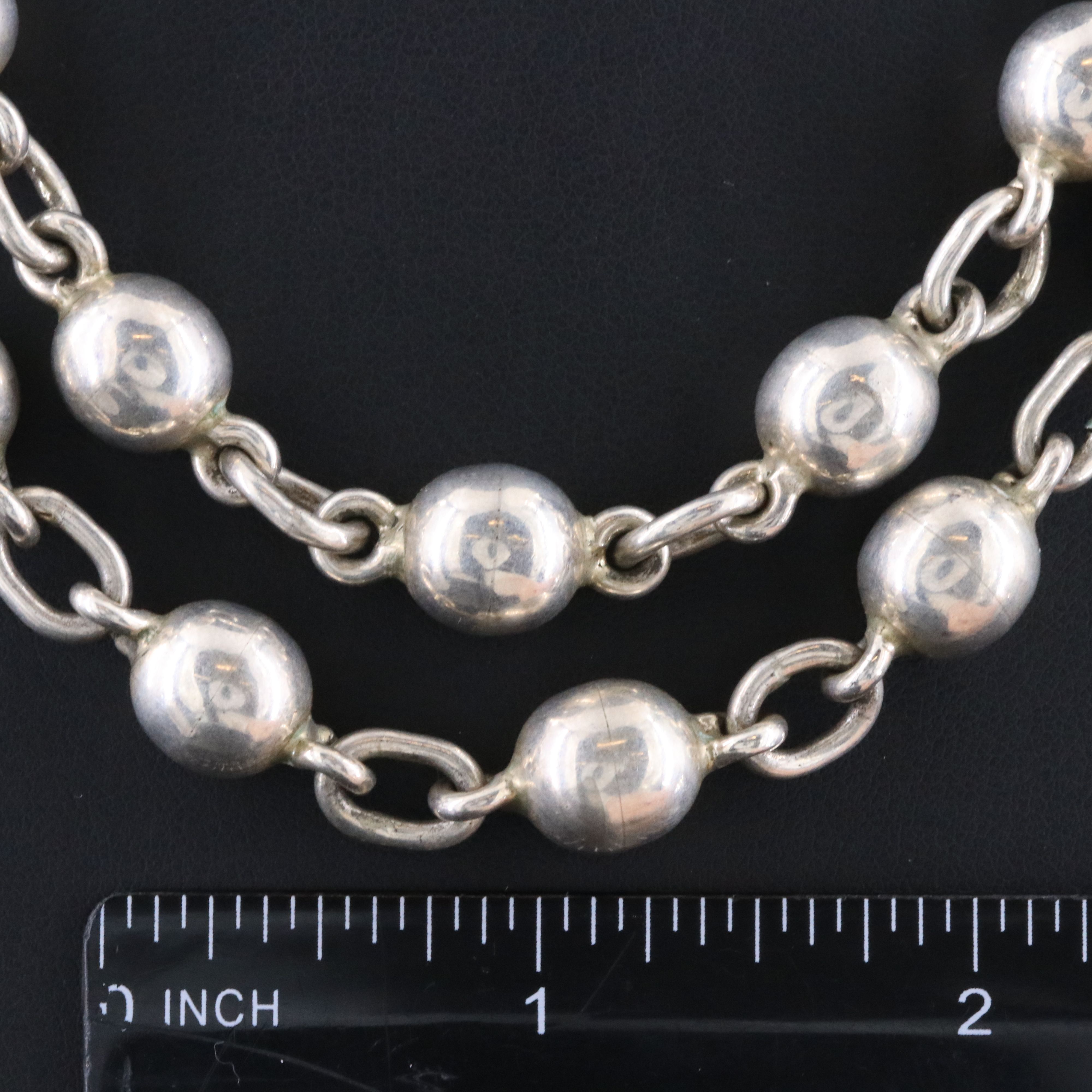 Mexican Sterling Bench Bead Necklace