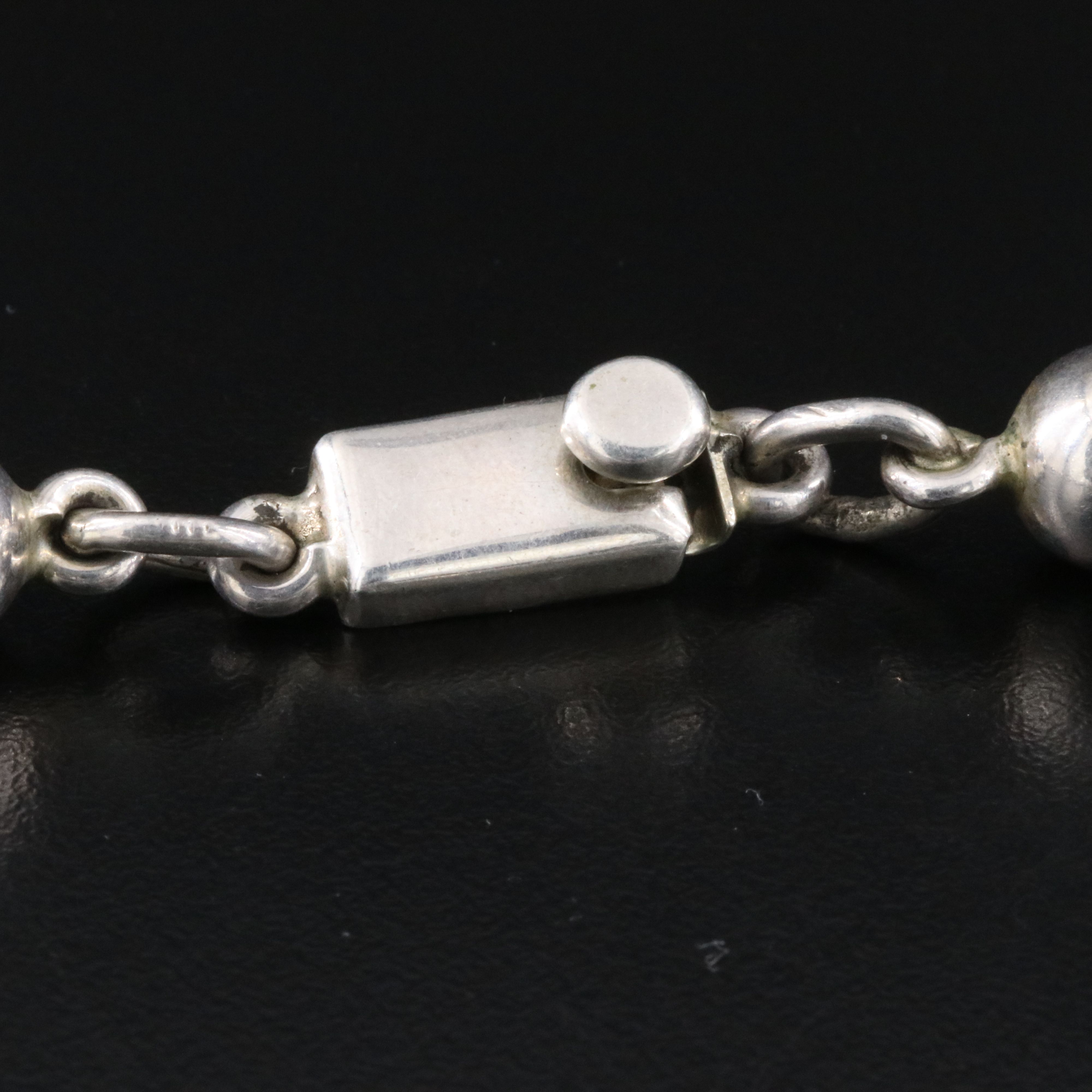 Mexican Sterling Bench Bead Necklace