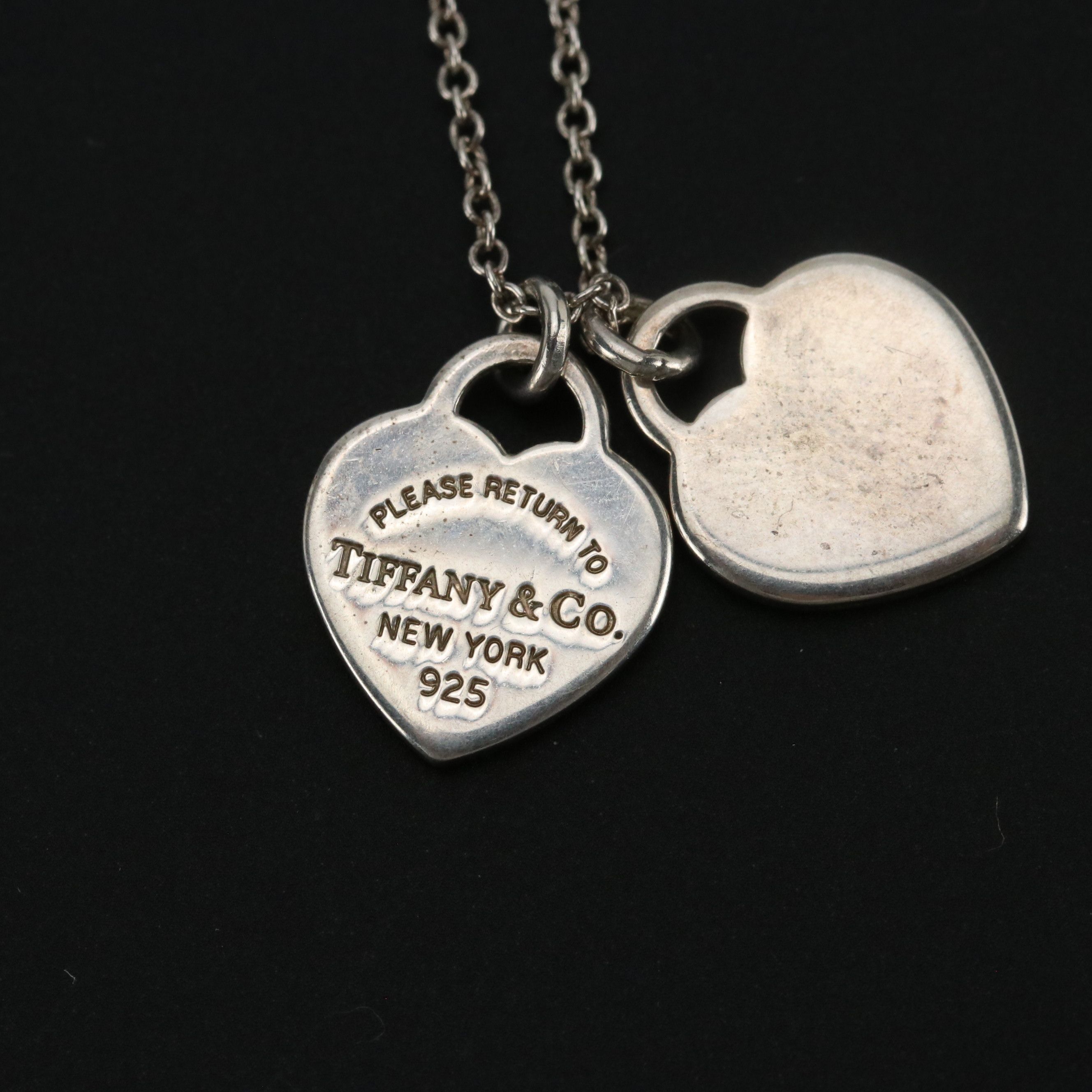 Tiffany & Co. Sterling Please Return to Tiffany & Co. Mini Double Heart Necklace