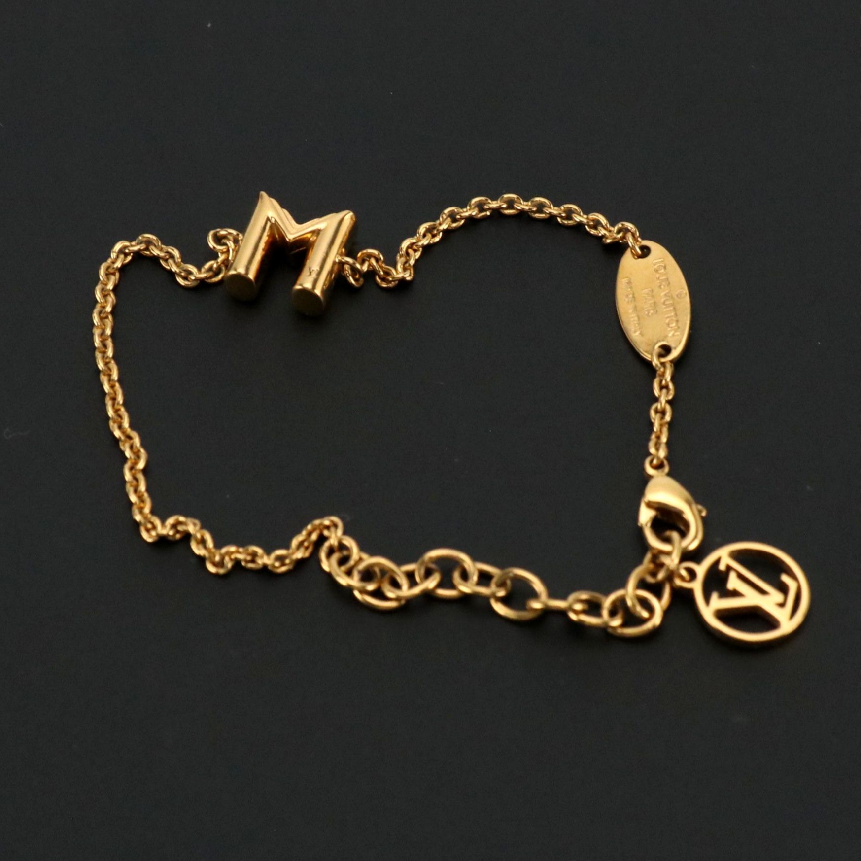 Louis Vuitton Gold Plate LV & Me Initial Bracelet