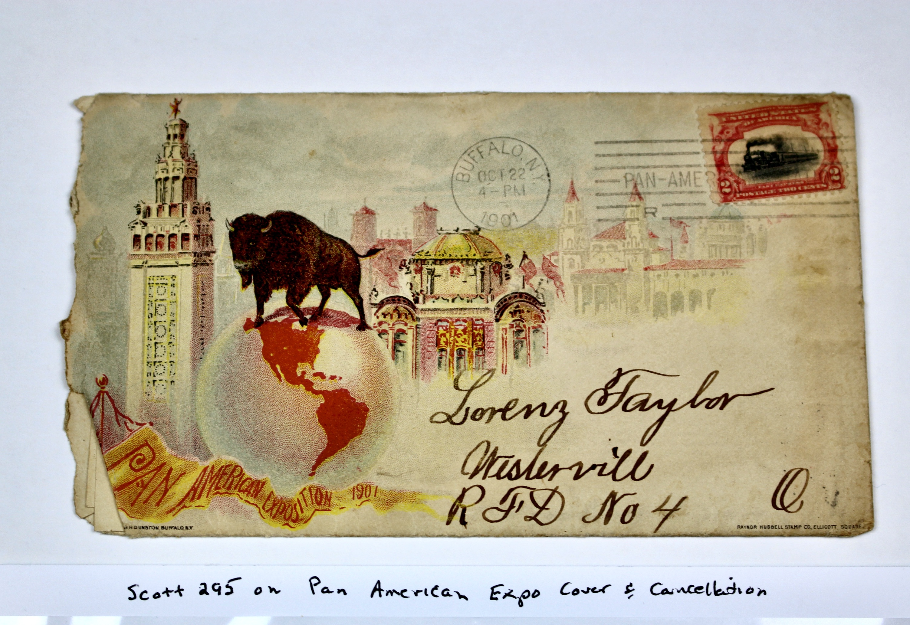 1901 Pan-American Expo Envelope and Letter, Featuring Scott 295 Postage Stamp