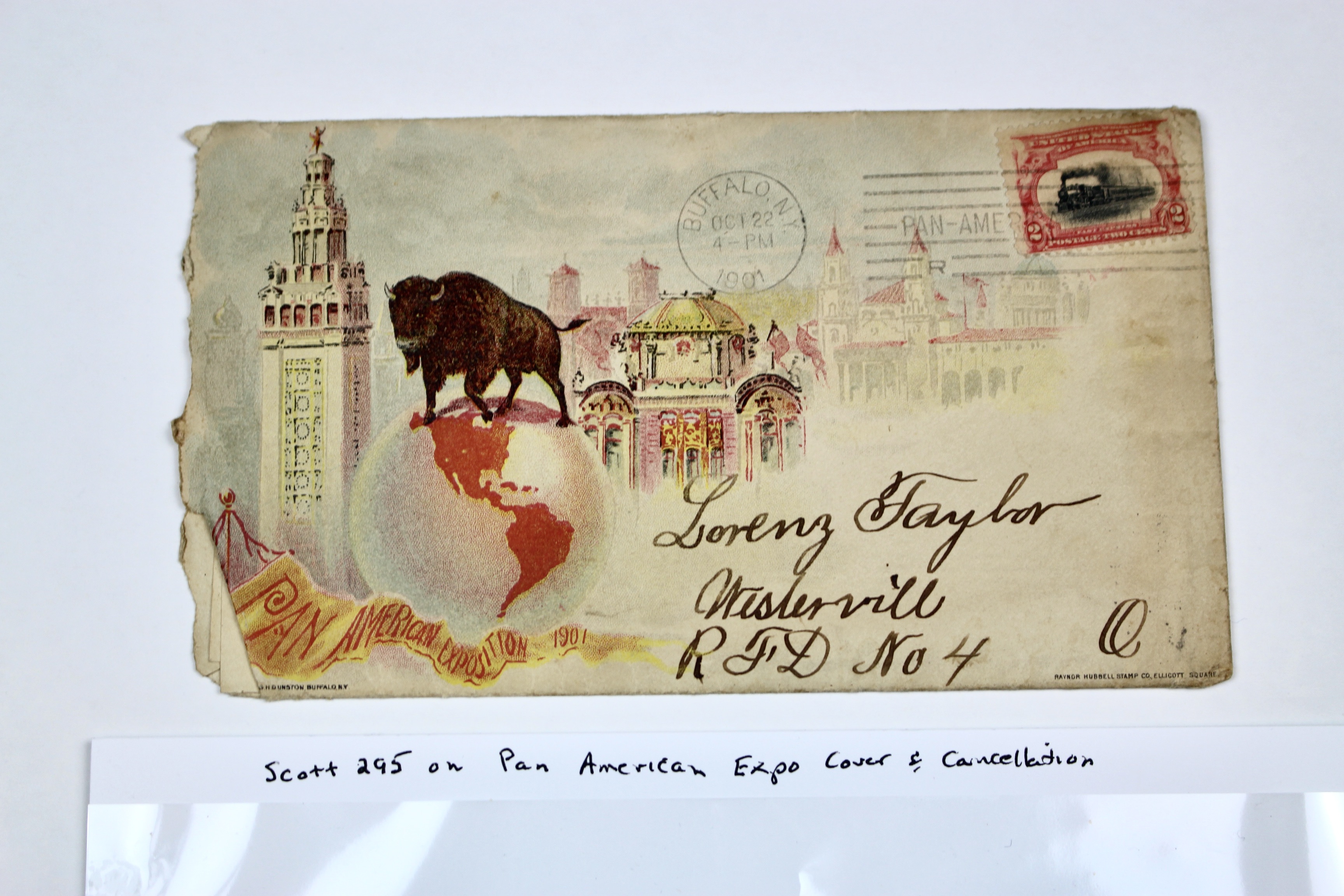 1901 Pan-American Expo Envelope and Letter, Featuring Scott 295 Postage Stamp