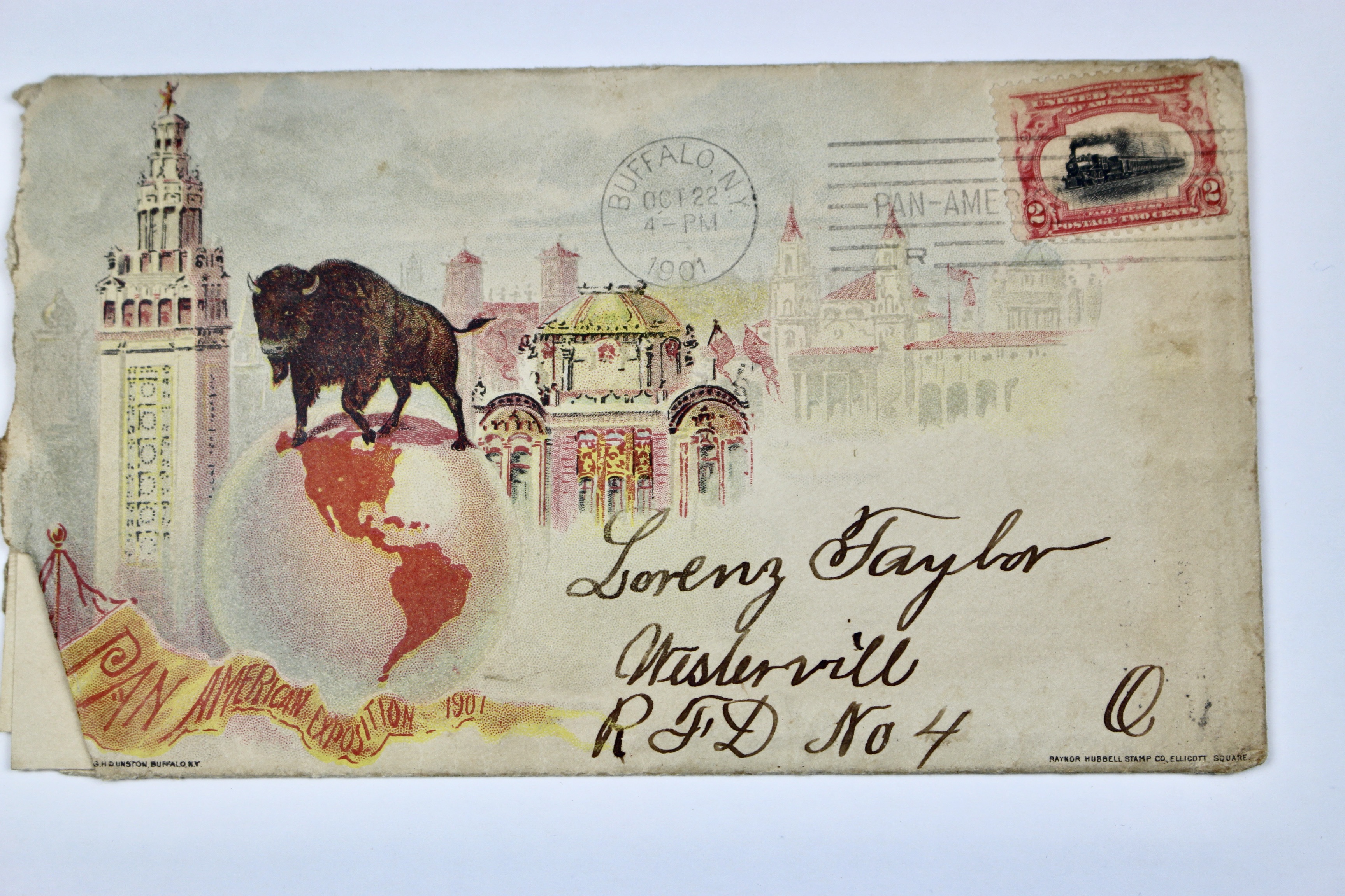 1901 Pan-American Expo Envelope and Letter, Featuring Scott 295 Postage Stamp