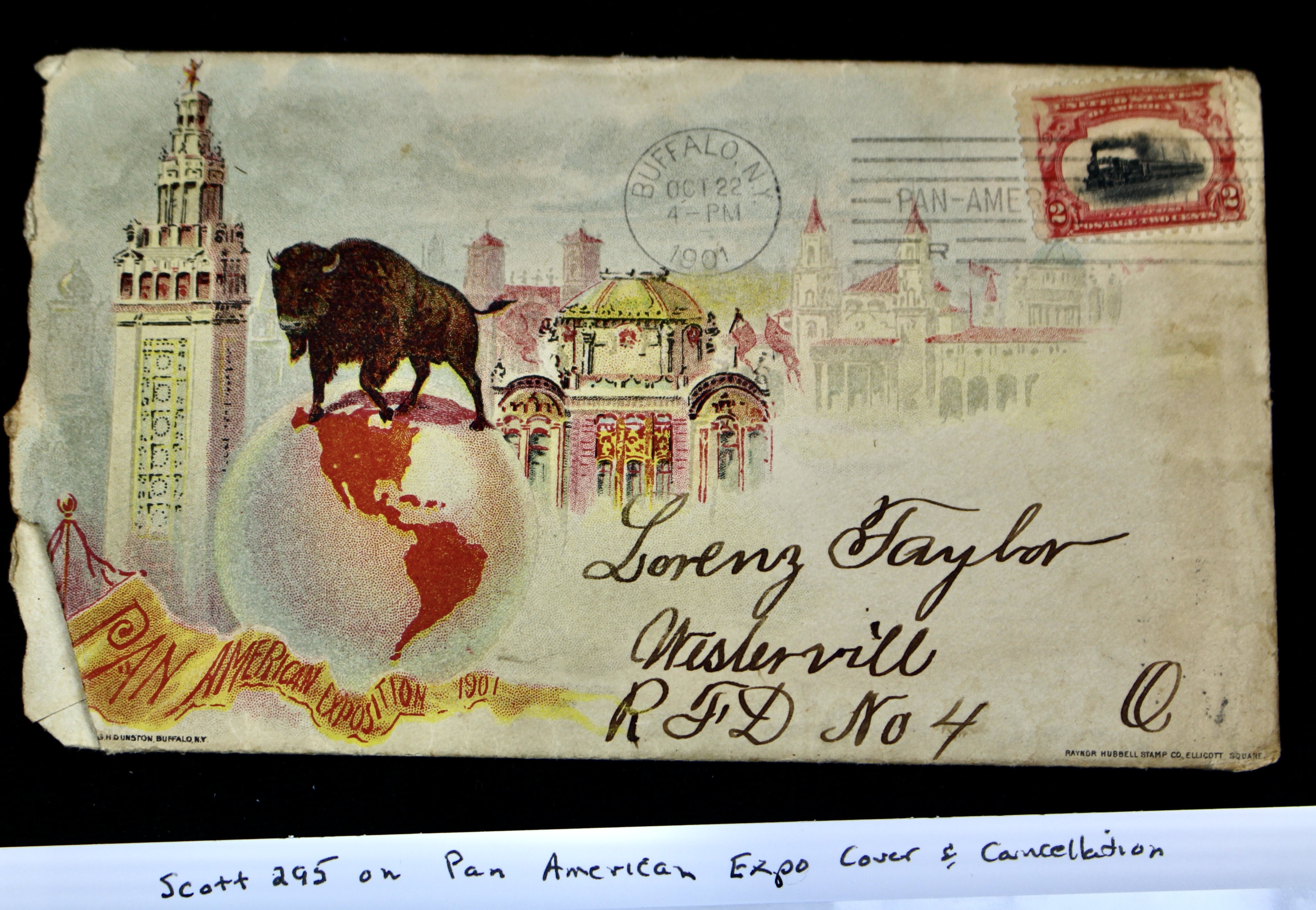 1901 Pan-American Expo Envelope and Letter, Featuring Scott 295 Postage Stamp