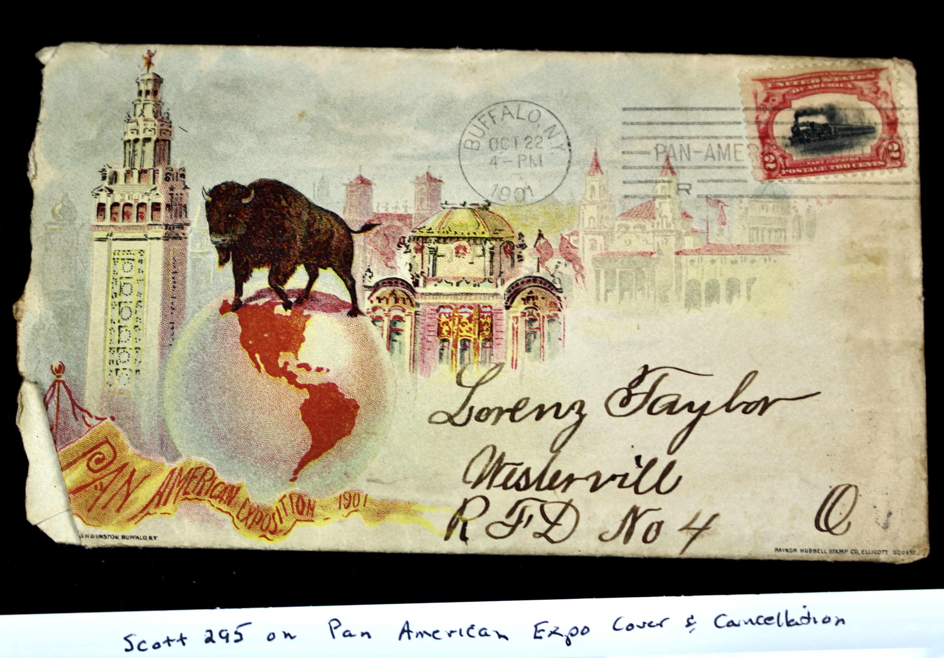 1901 Pan-American Expo Envelope and Letter, Featuring Scott 295 Postage Stamp
