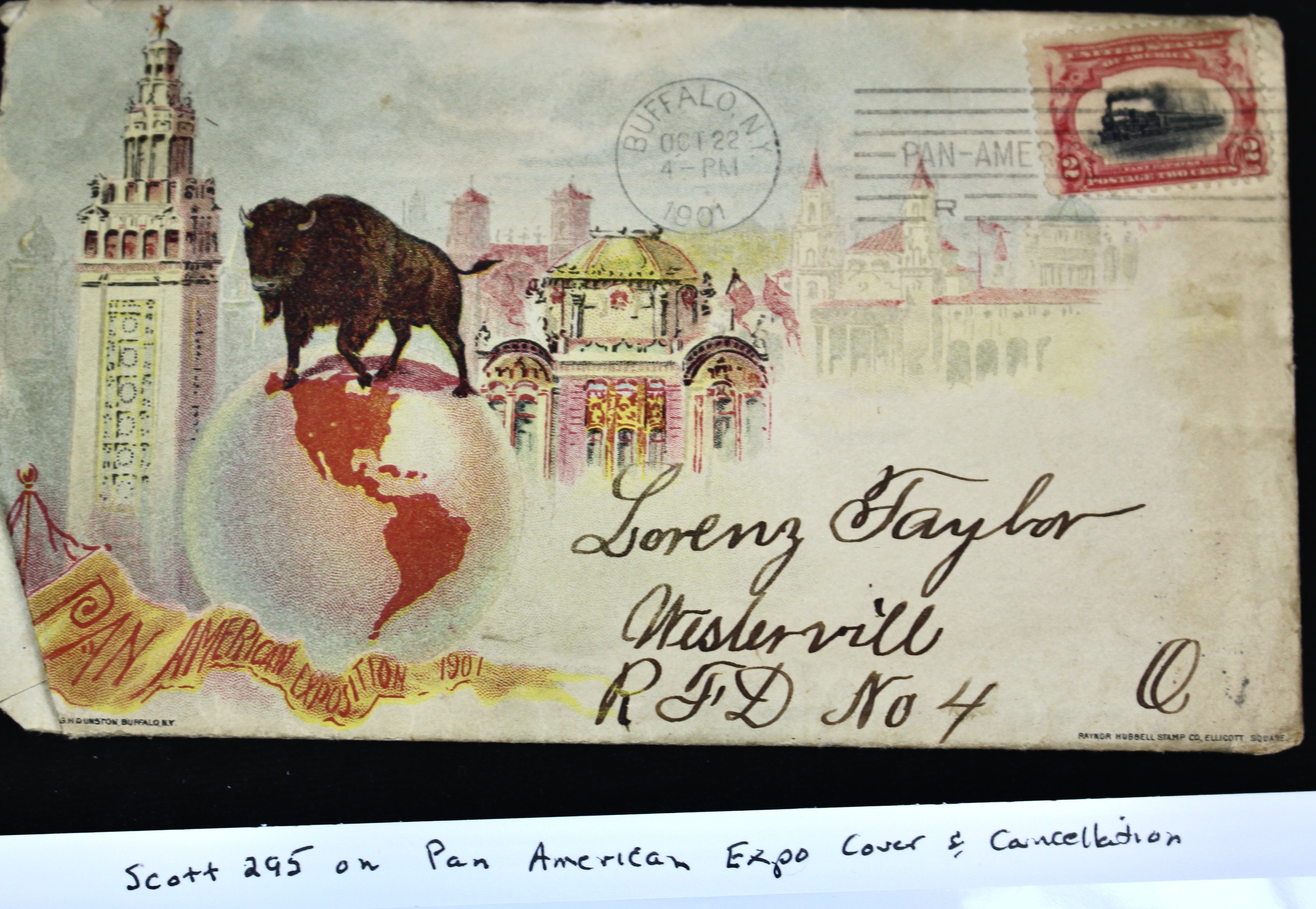 1901 Pan-American Expo Envelope and Letter, Featuring Scott 295 Postage Stamp