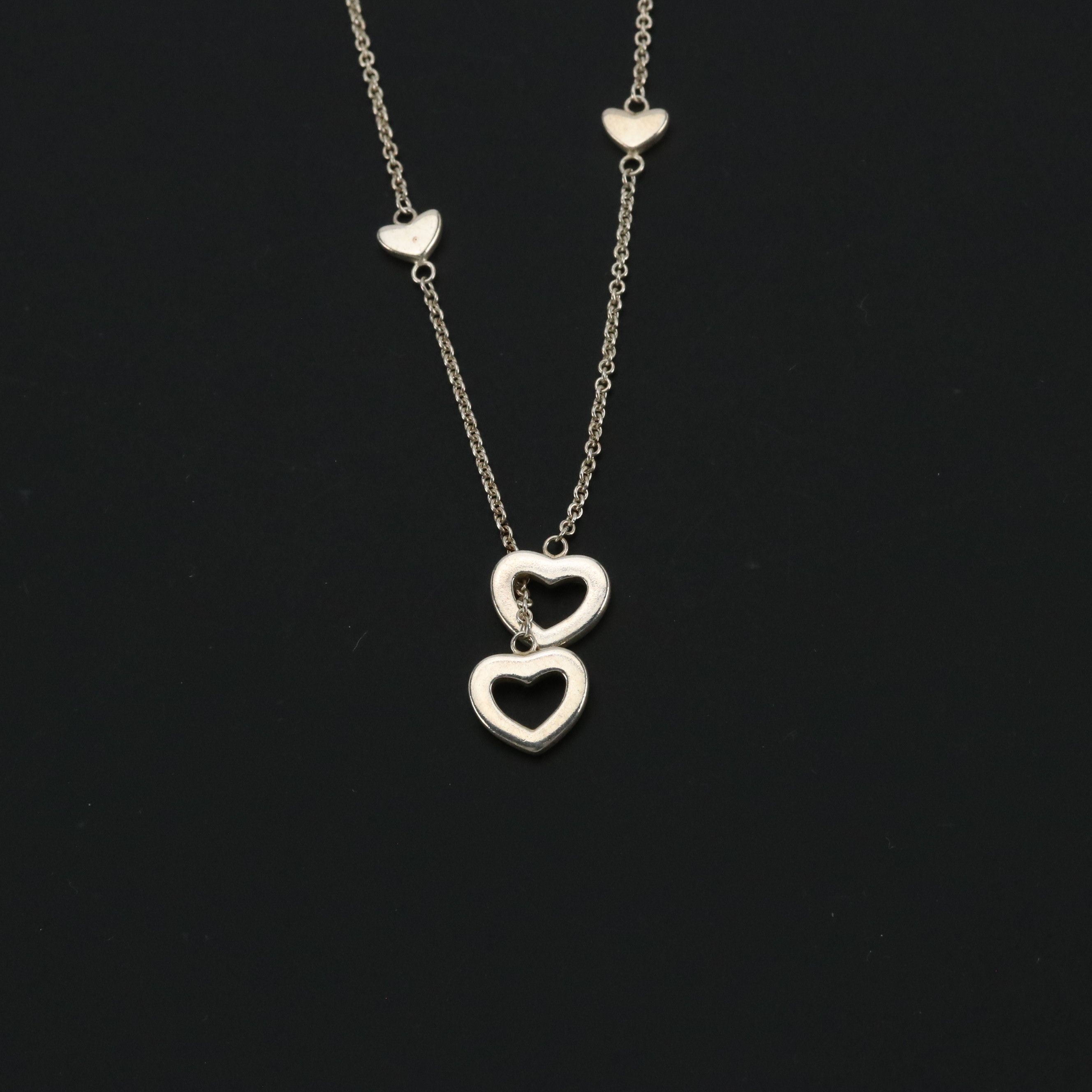 Elsa Peretti for Tiffany & Co. Sterling Silver Open Heart Lariat Necklace