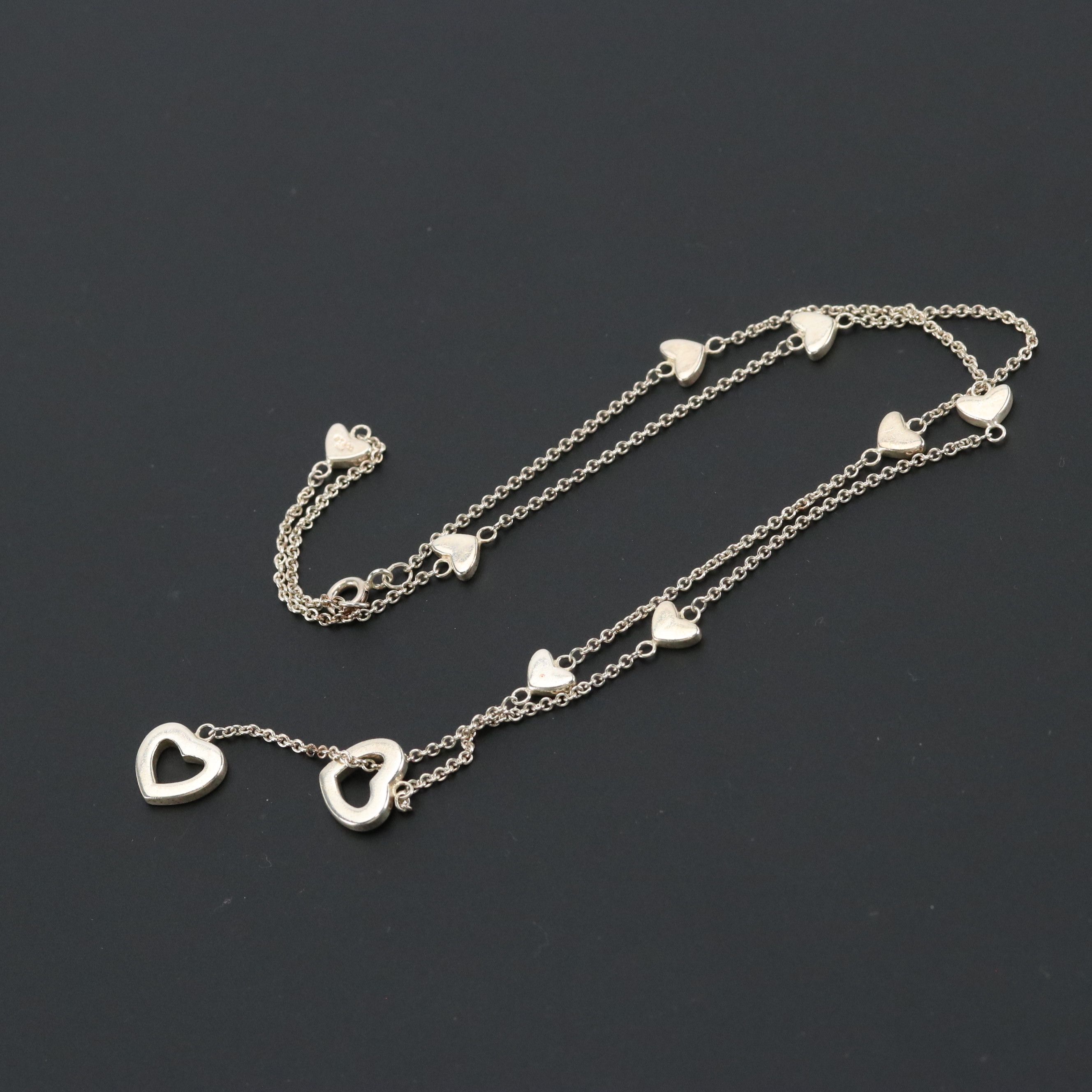 Elsa Peretti for Tiffany & Co. Sterling Silver Open Heart Lariat Necklace