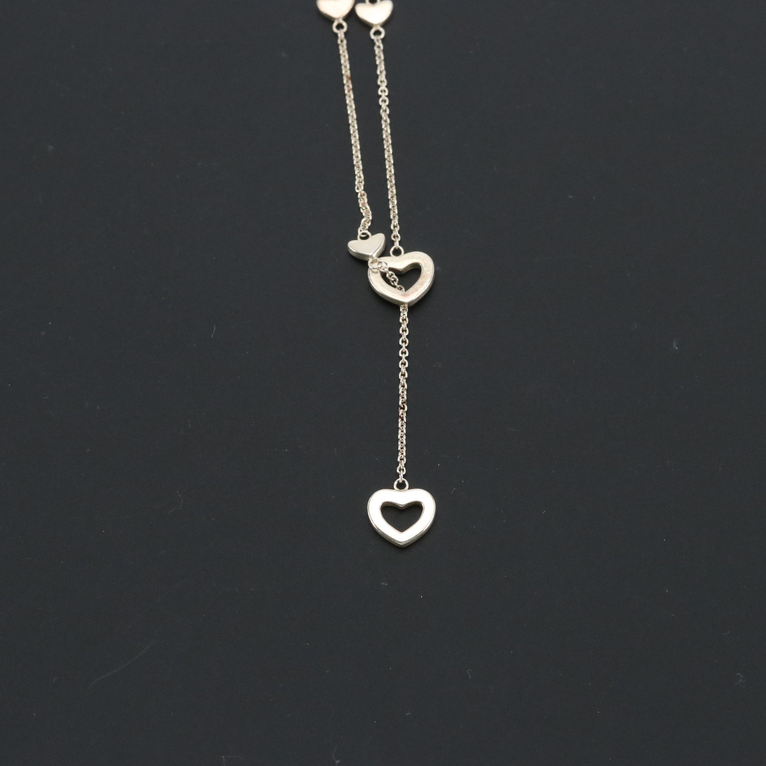 Elsa Peretti for Tiffany & Co. Sterling Silver Open Heart Lariat Necklace