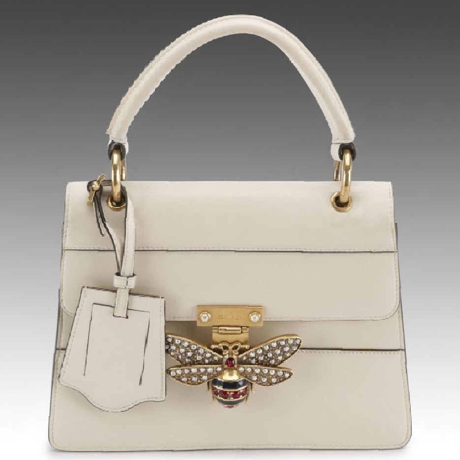 Gucci Queen Margaret Two-Way Satchel in White Smooth Leather