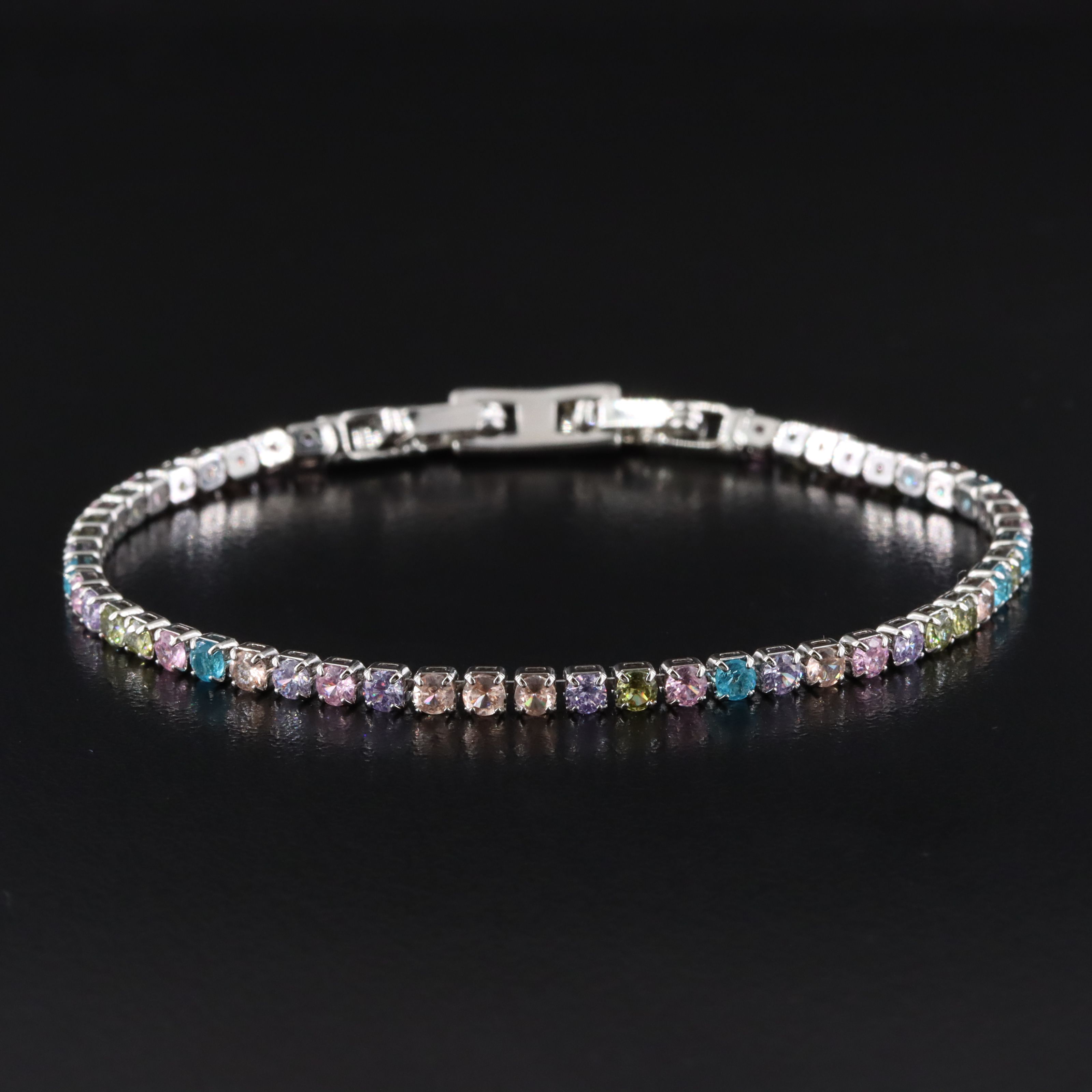 Multicolor CZ Line Bracelet