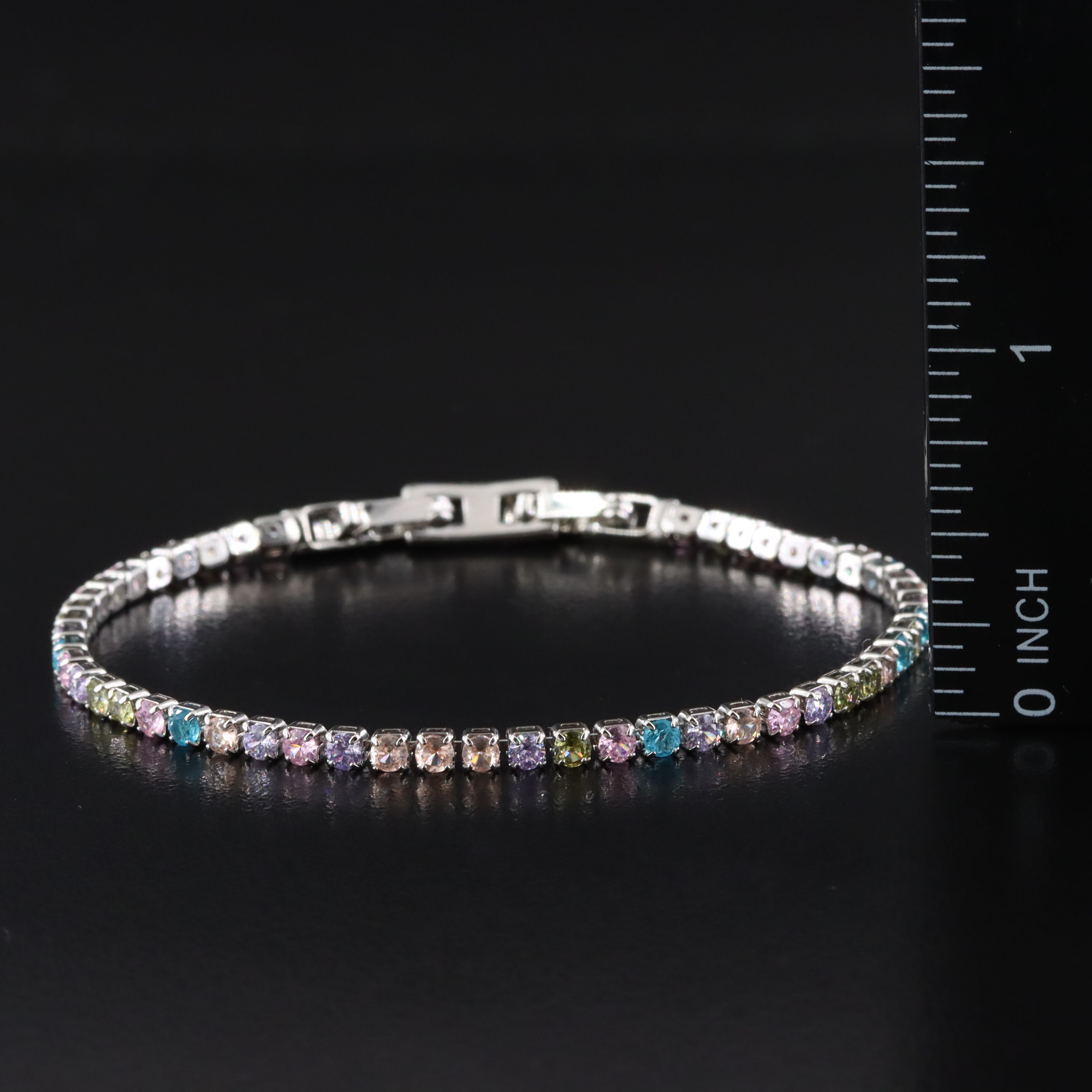 Multicolor CZ Line Bracelet