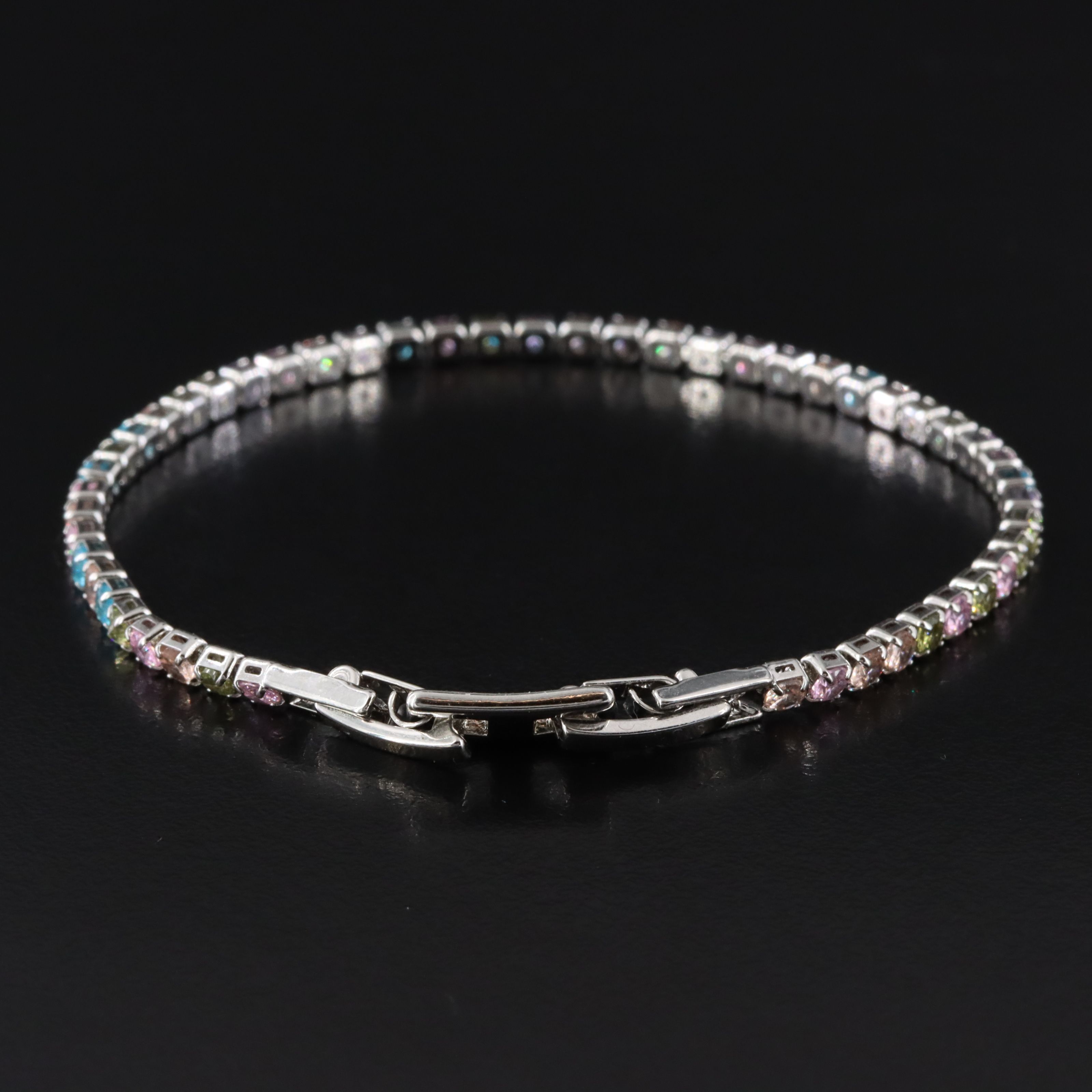 Multicolor CZ Line Bracelet
