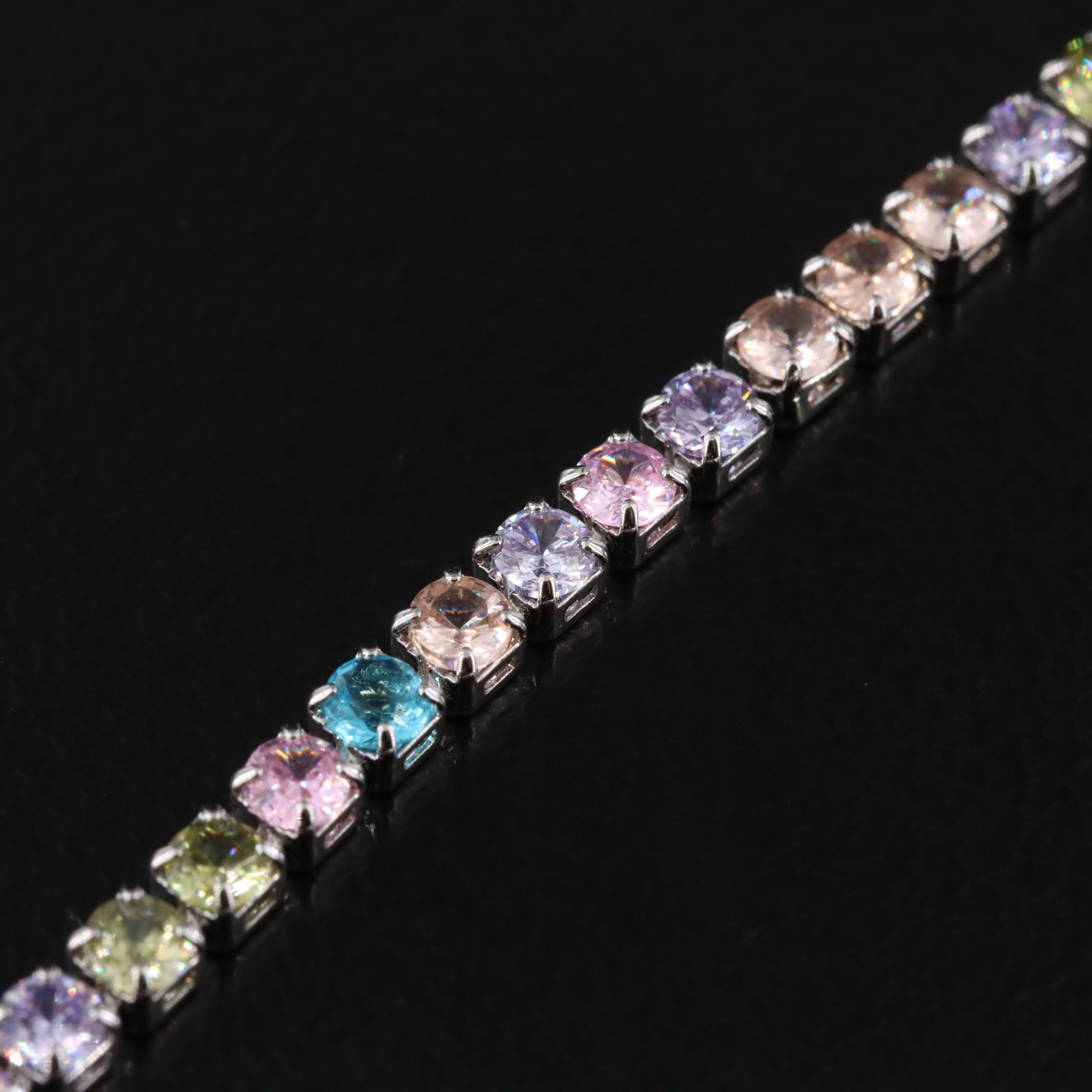 Multicolor CZ Line Bracelet