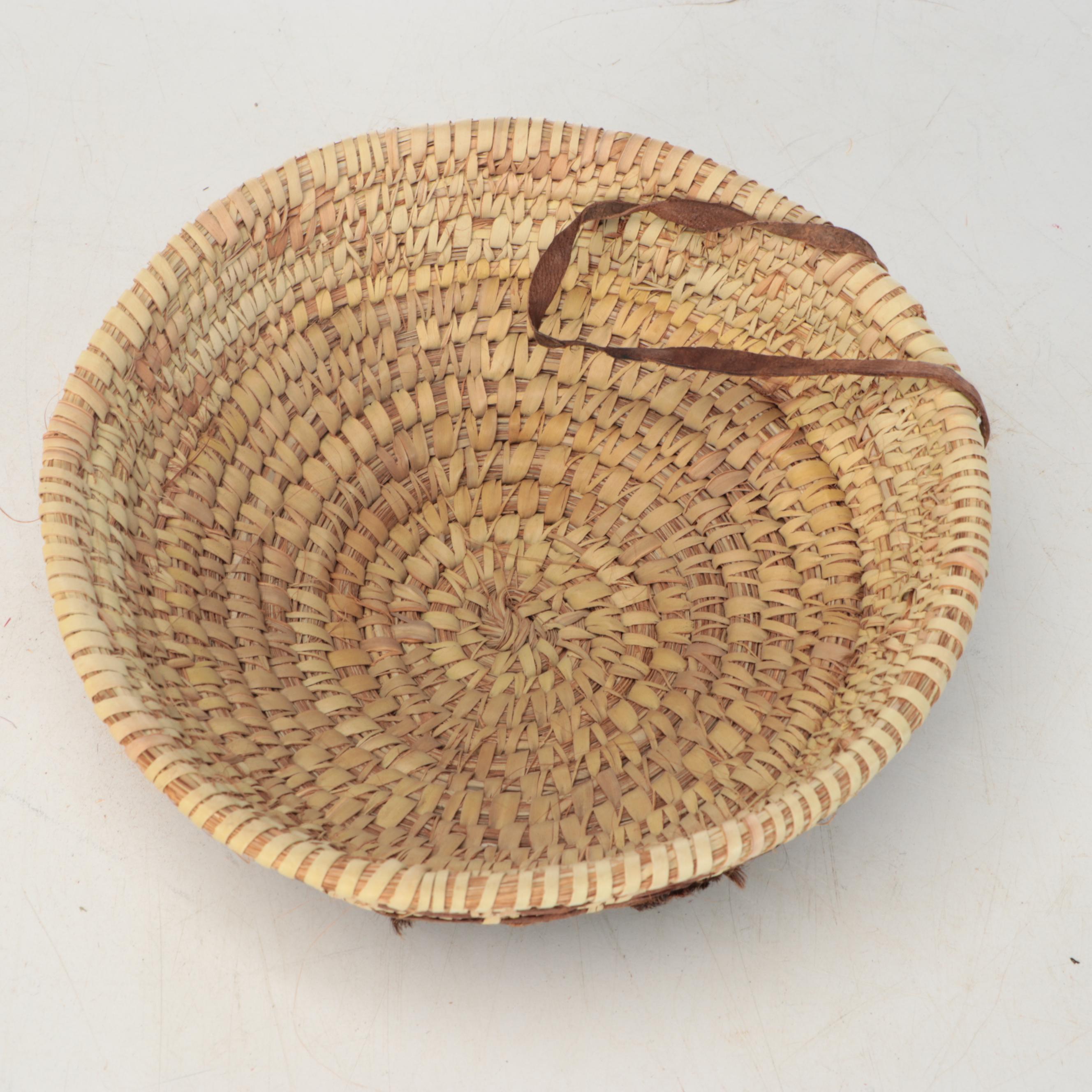 Omani Handcrafted Goat Skin and Date Palm Baskets
