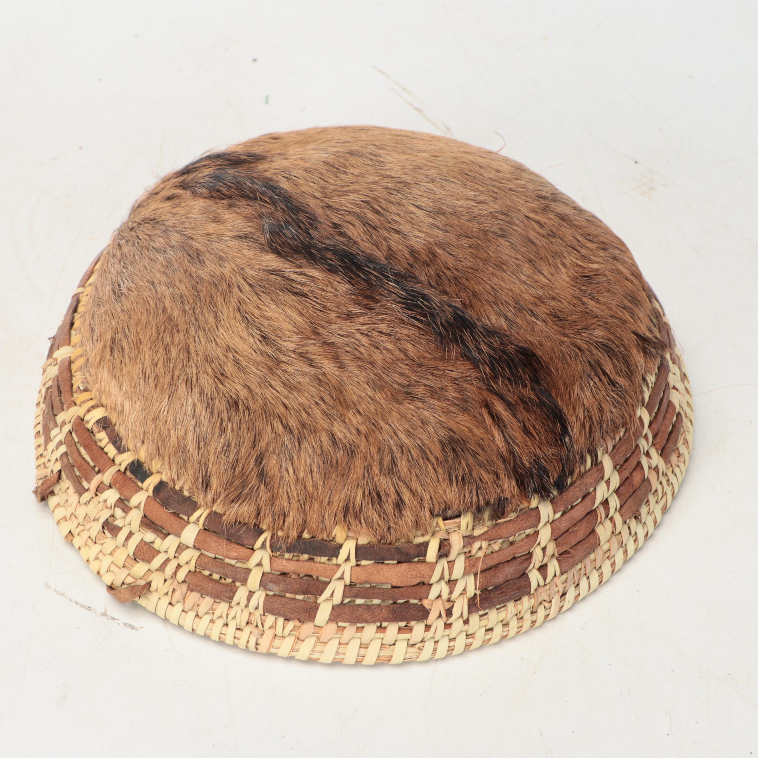 Omani Handcrafted Goat Skin and Date Palm Baskets
