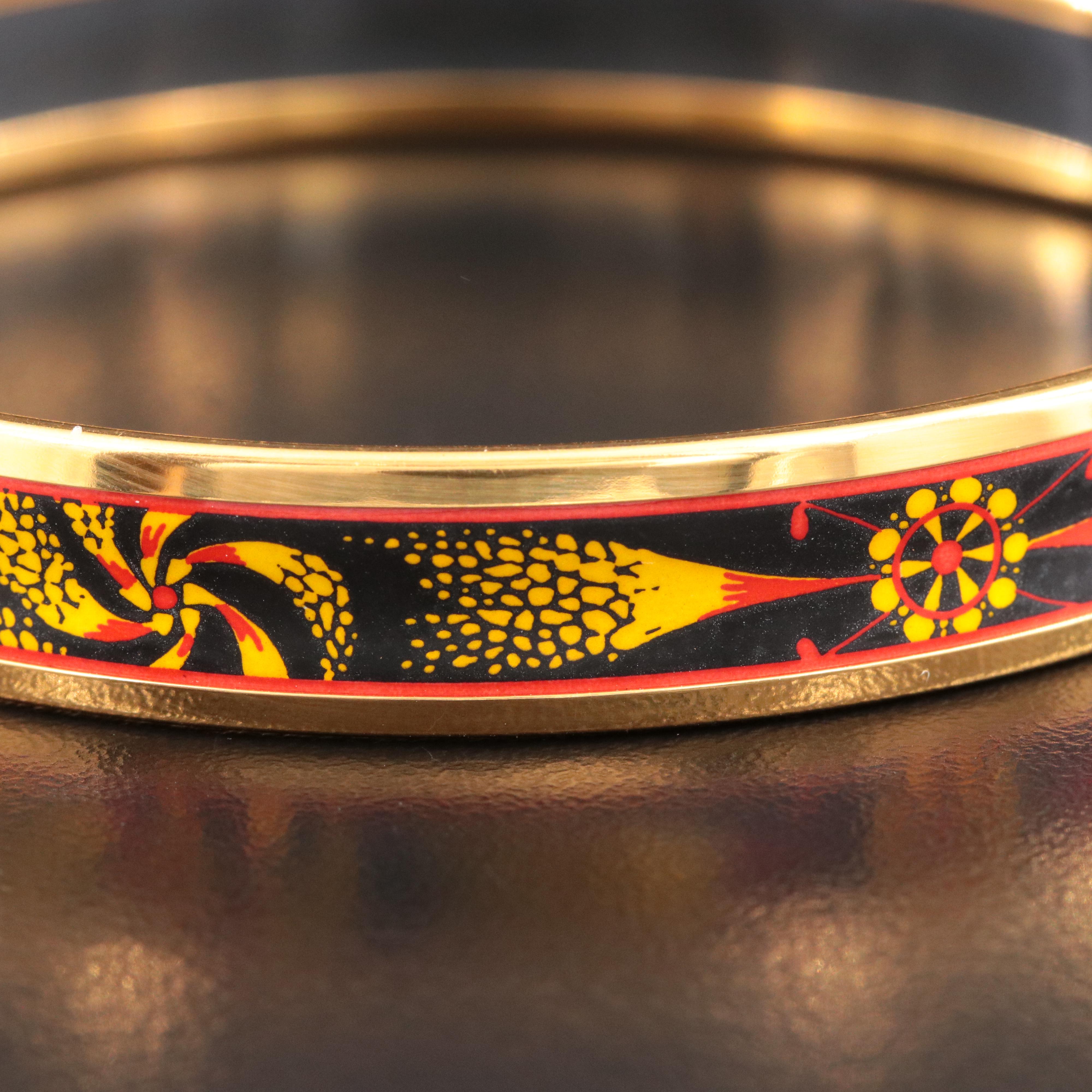 Hermès Graphic Swirl Enamel Bangle