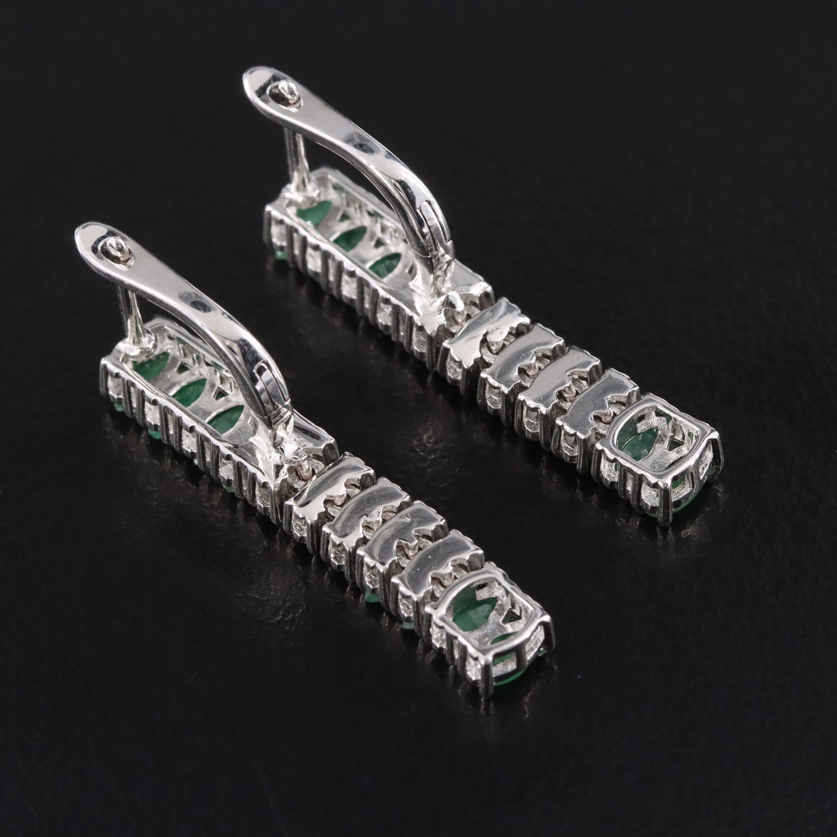 Sterling Emerald Drop Earrings