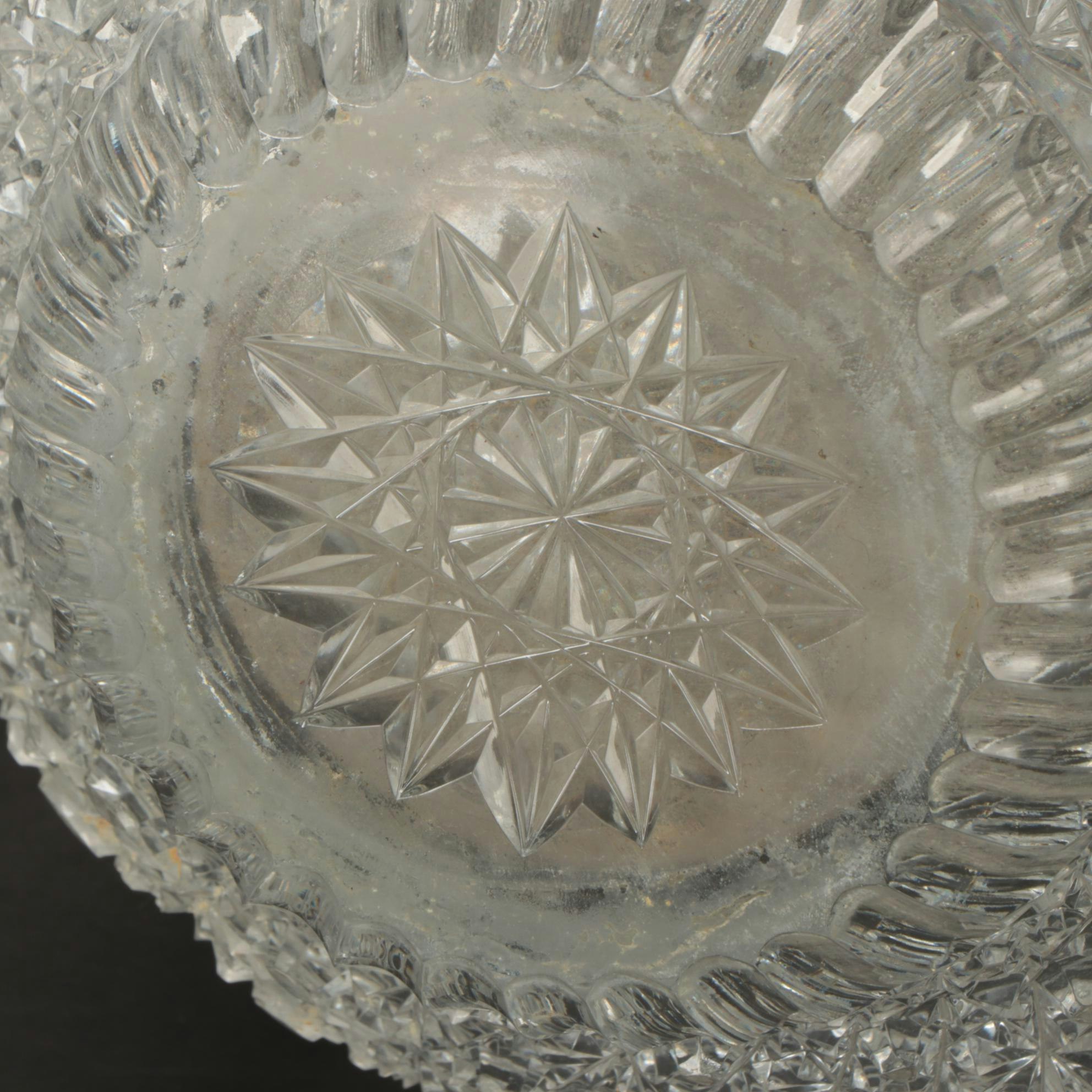 American Brilliant Cut Glass Russian Style Floor Vase, 20th Century