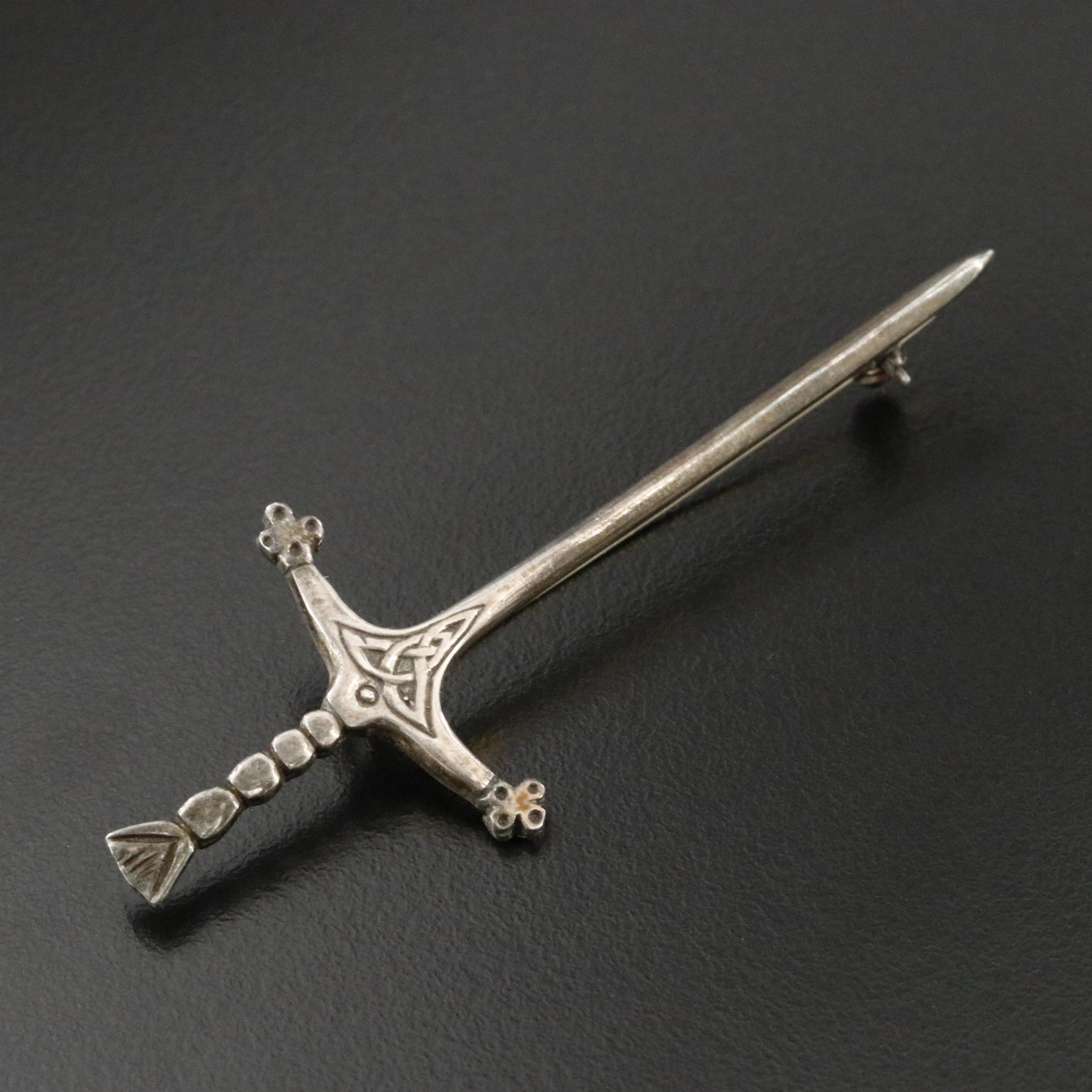 Vintage British Sterling Celtic Sword Brooch