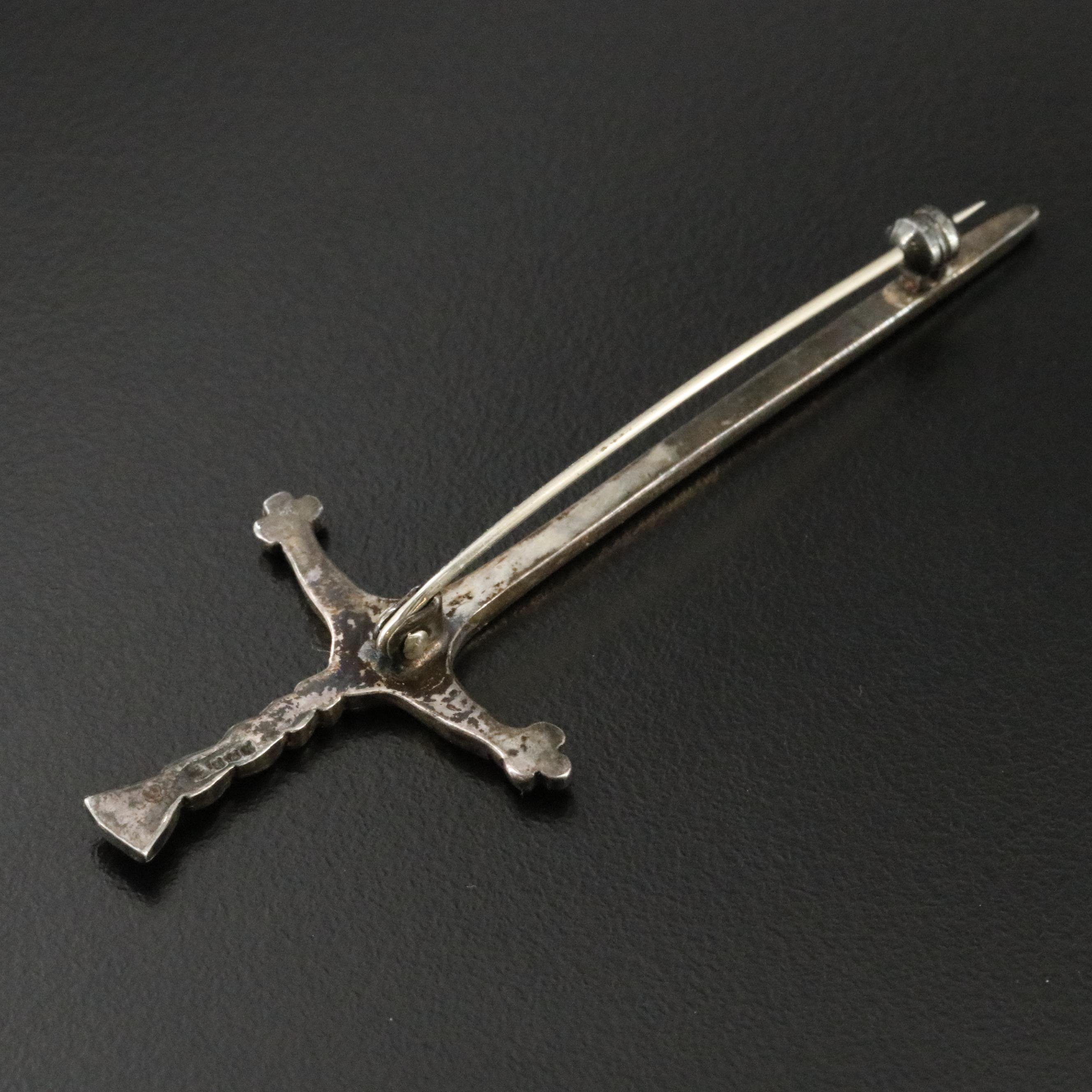 Vintage British Sterling Celtic Sword Brooch