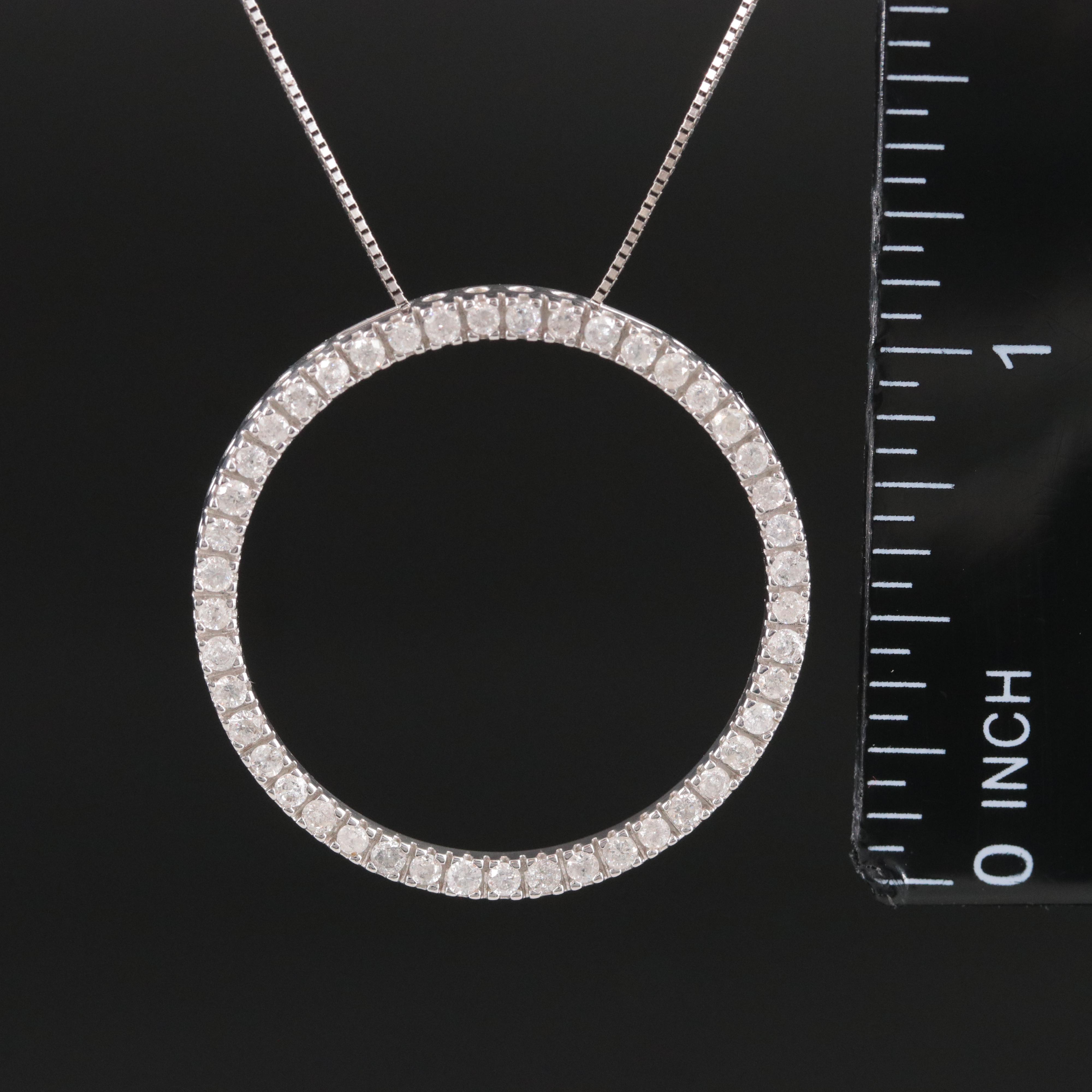 14K 0.77 CTW Diamond Eternity Pendant Necklace