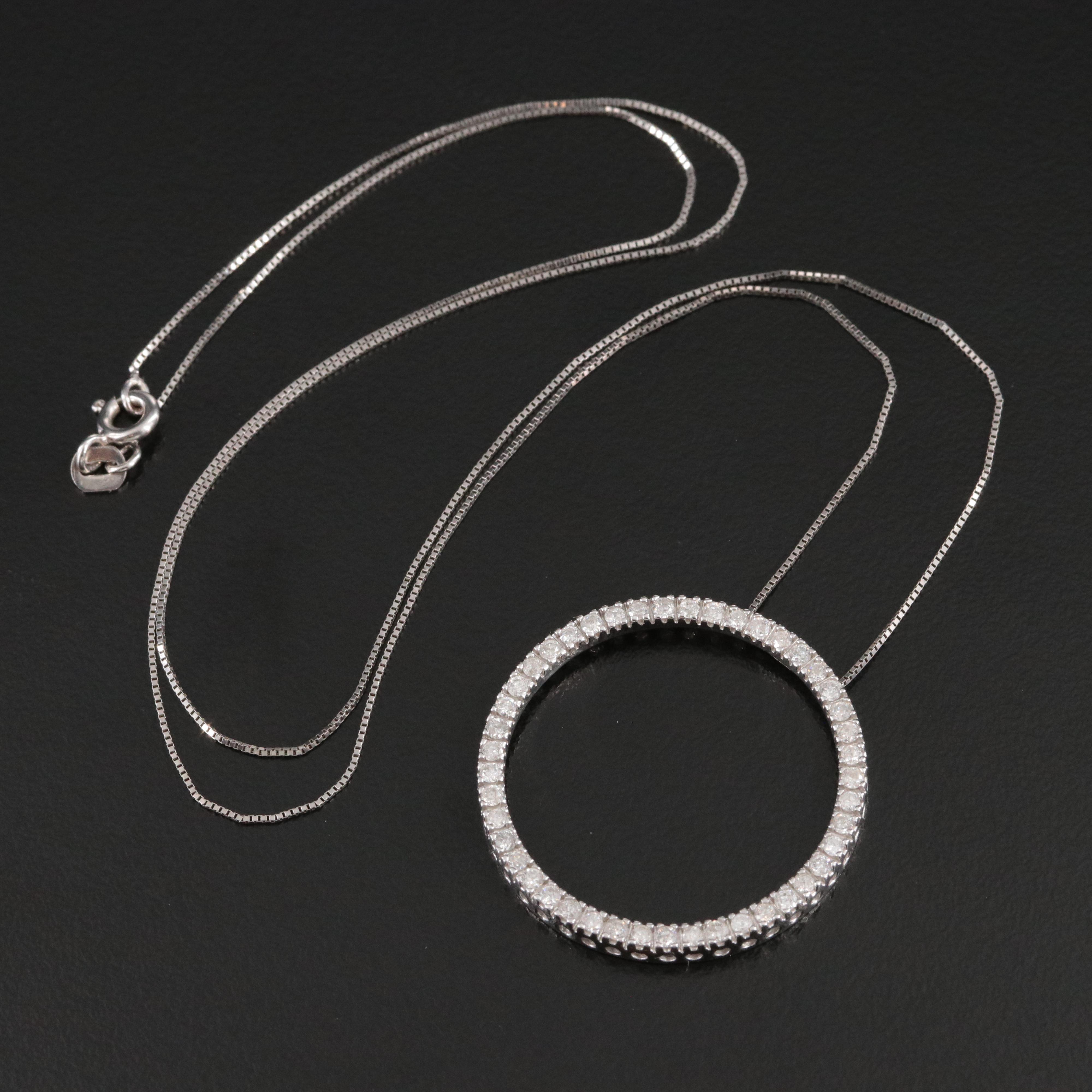 14K 0.77 CTW Diamond Eternity Pendant Necklace