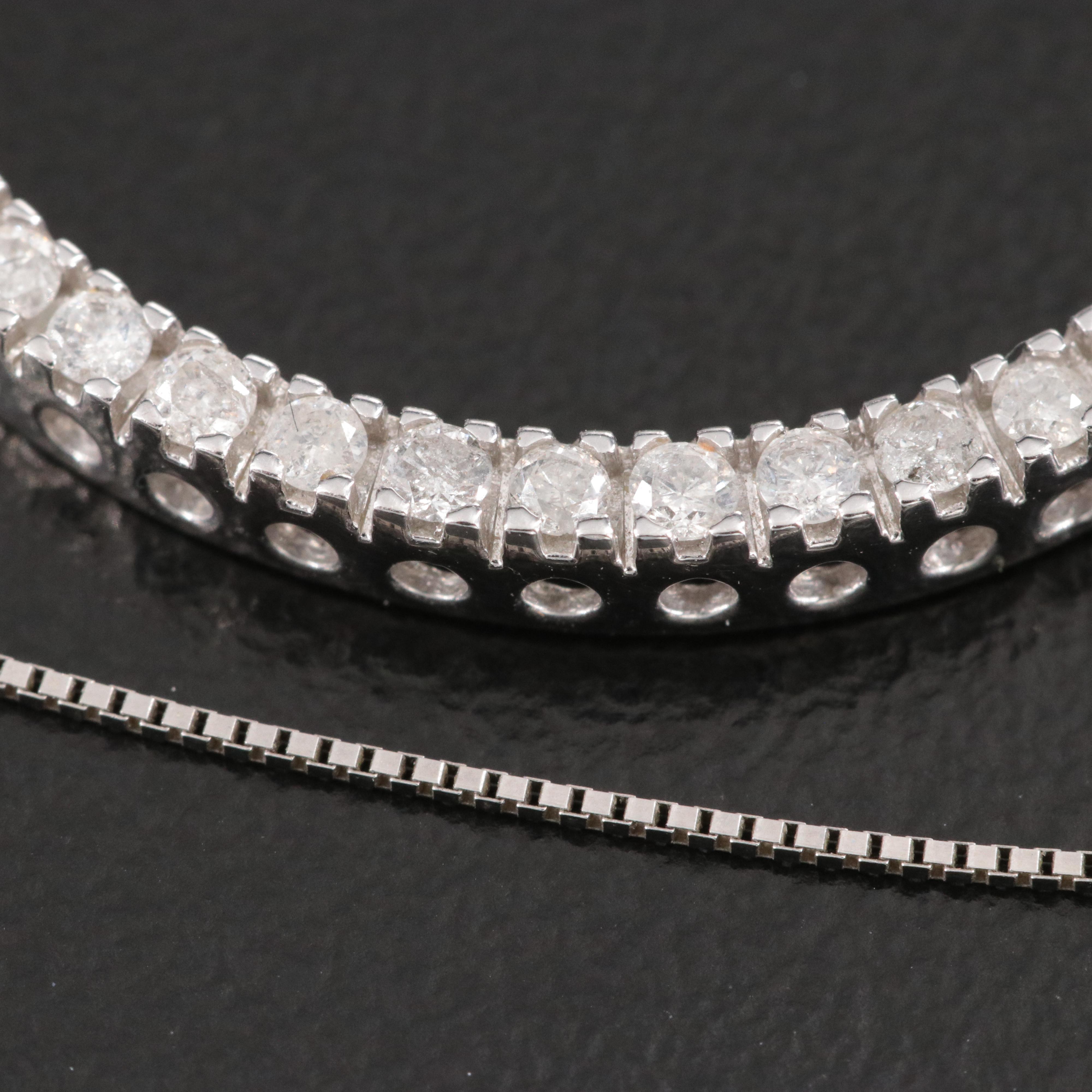 14K 0.77 CTW Diamond Eternity Pendant Necklace