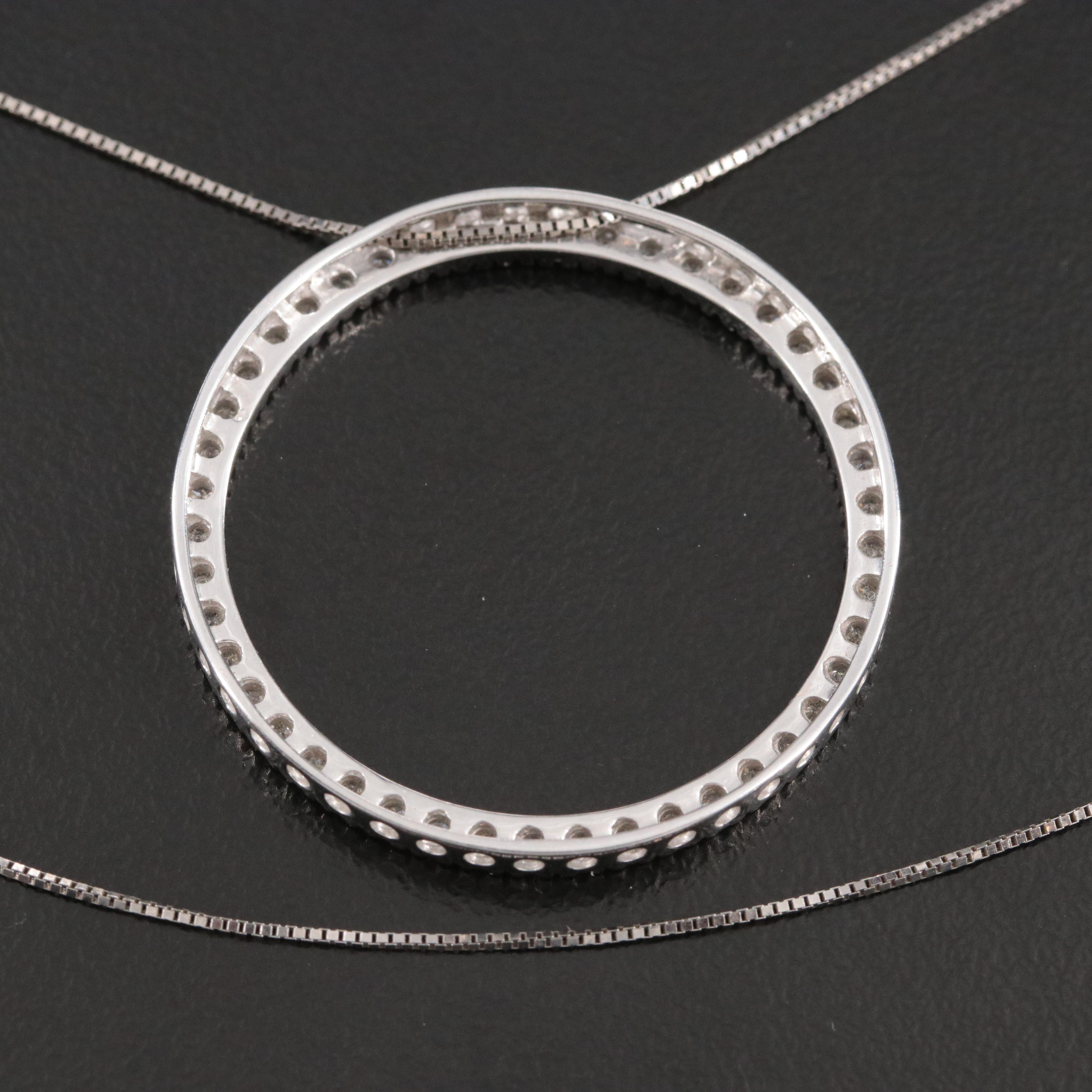 14K 0.77 CTW Diamond Eternity Pendant Necklace