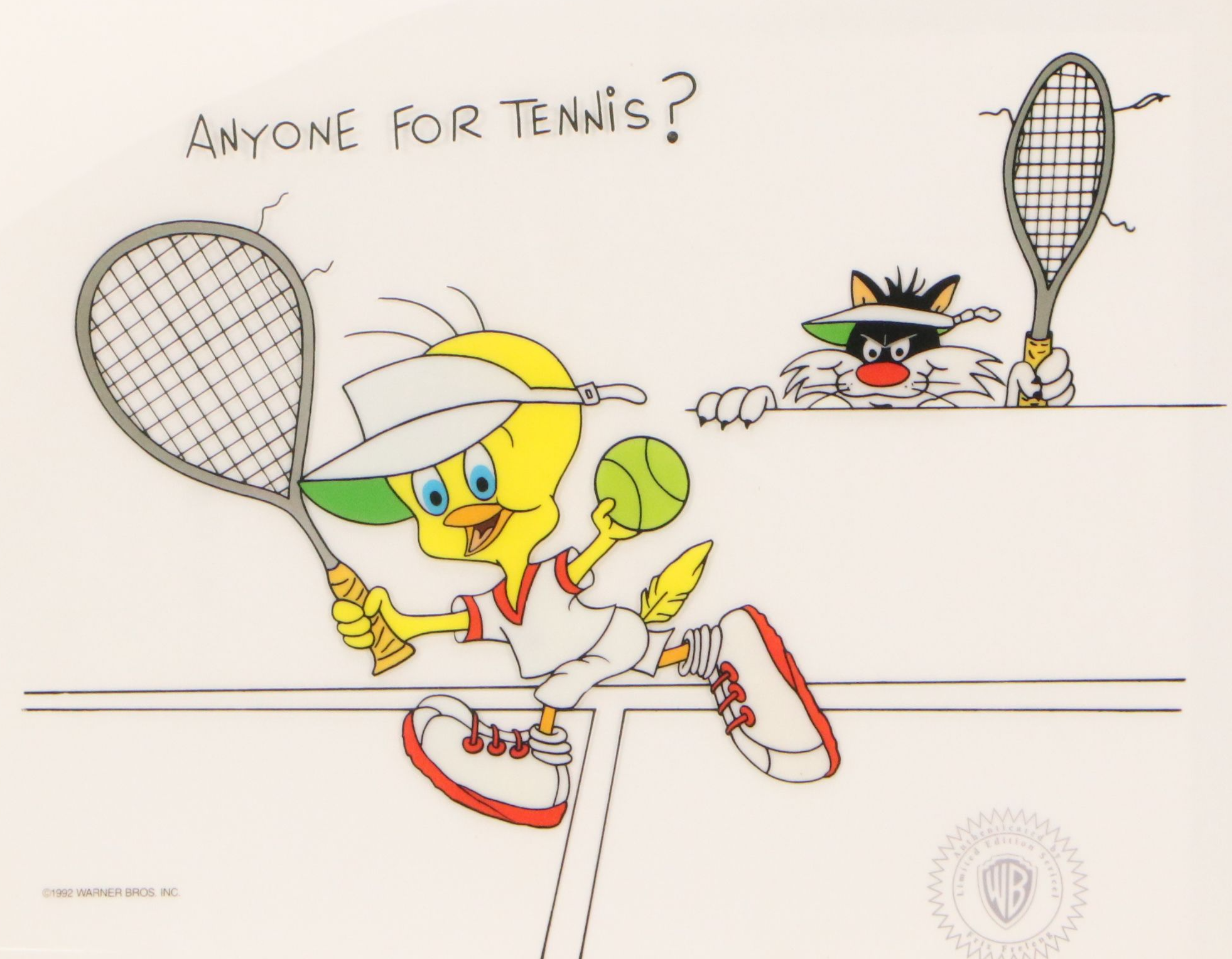 Warner Bros. Tweety Bird Sericel "Anyone for Tennis?," 1992